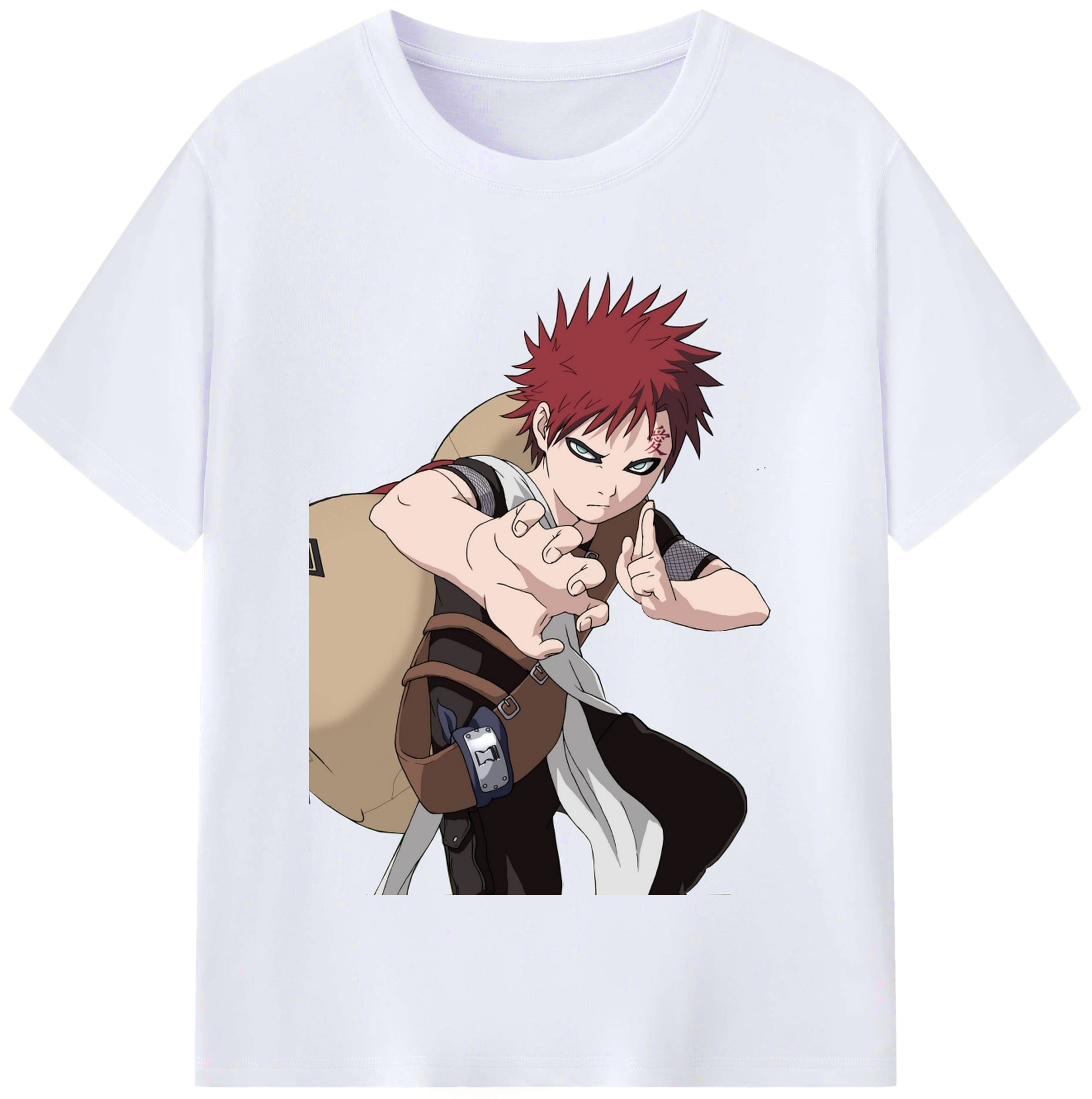 （画像用） NARUTO -ナルト- ガアラ Gaara レディースカジュアルプリントTシャツ（綿100％）