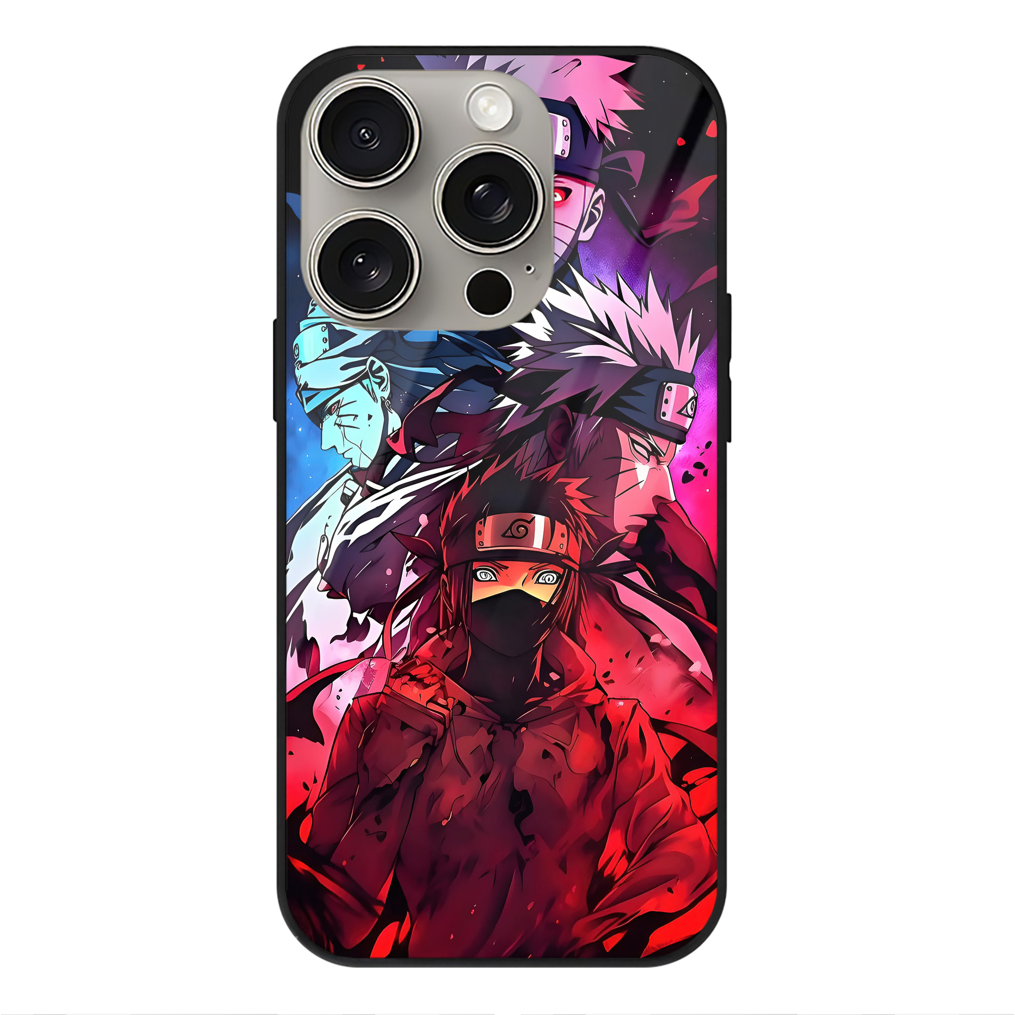 （画像用） NARUTO -ナルト- NARUTO -ナルト- 疾風伝 【iPhone15Pro対応】スマホケース 耐衝撃＆黄変防止 背面ガラス