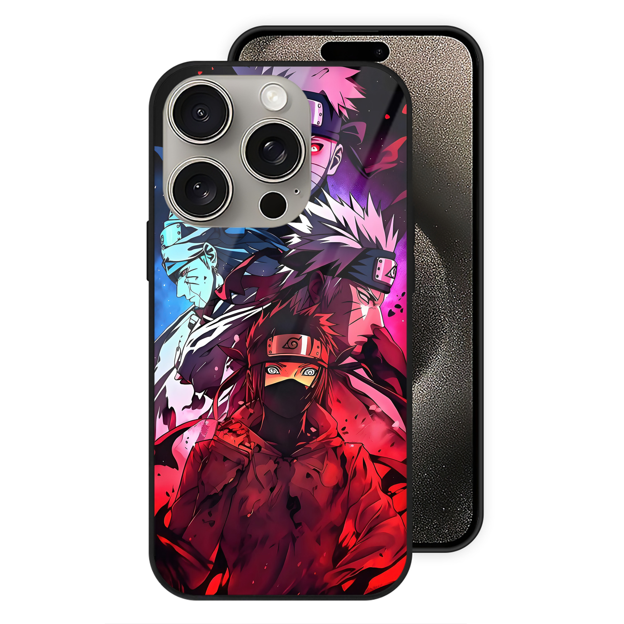 （画像用） NARUTO -ナルト- NARUTO -ナルト- 疾風伝 【iPhone15Pro対応】スマホケース 耐衝撃＆黄変防止 背面ガラス