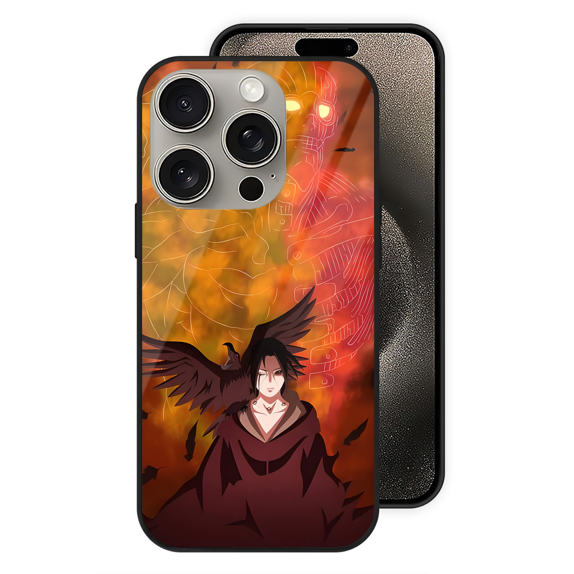 （画像用） NARUTO -ナルト- NARUTO -ナルト- 疾風伝 【iPhone15Pro対応】スマホケース 耐衝撃＆黄変防止 背面ガラス