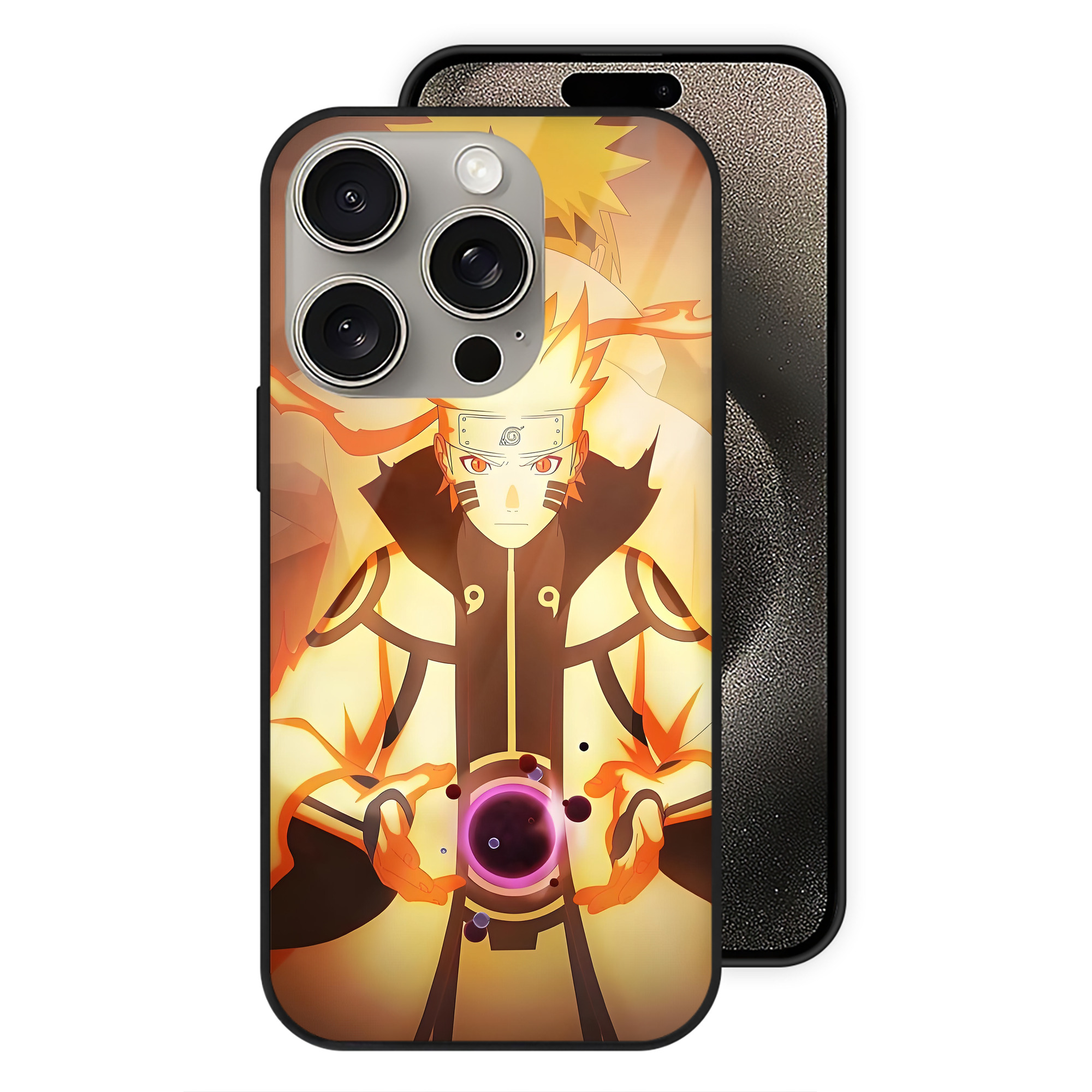 （画像用） NARUTO -ナルト- NARUTO -ナルト- 疾風伝 【iPhone15Pro対応】スマホケース 耐衝撃＆黄変防止 背面ガラス