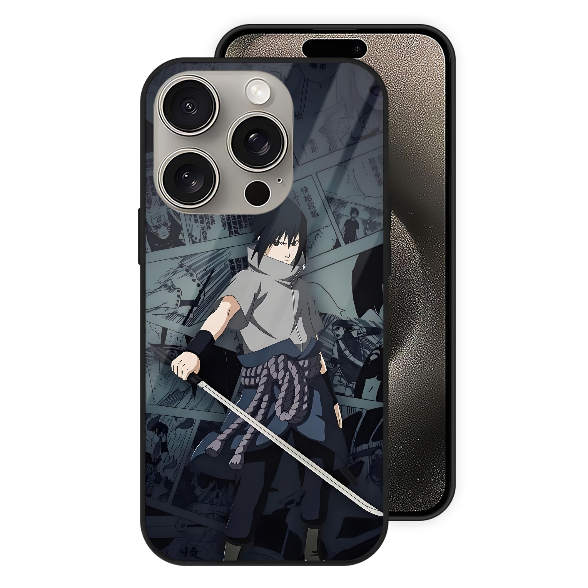 （画像用） NARUTO -ナルト- NARUTO -ナルト- 疾風伝 【iPhone15Pro対応】スマホケース 耐衝撃＆黄変防止 背面ガラス