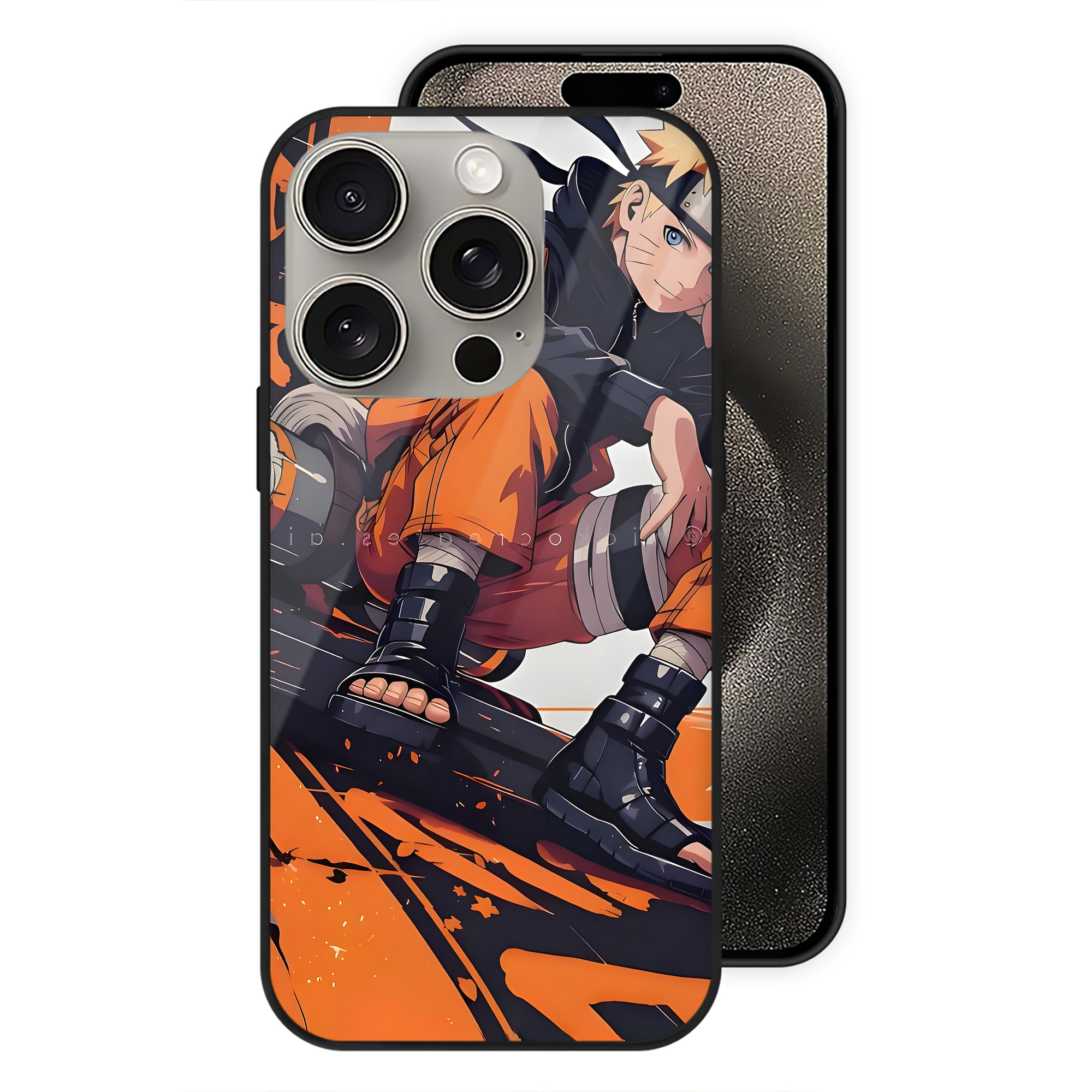 （画像用） NARUTO -ナルト- NARUTO -ナルト- 疾風伝 【iPhone15Pro対応】スマホケース 耐衝撃＆黄変防止 背面ガラス