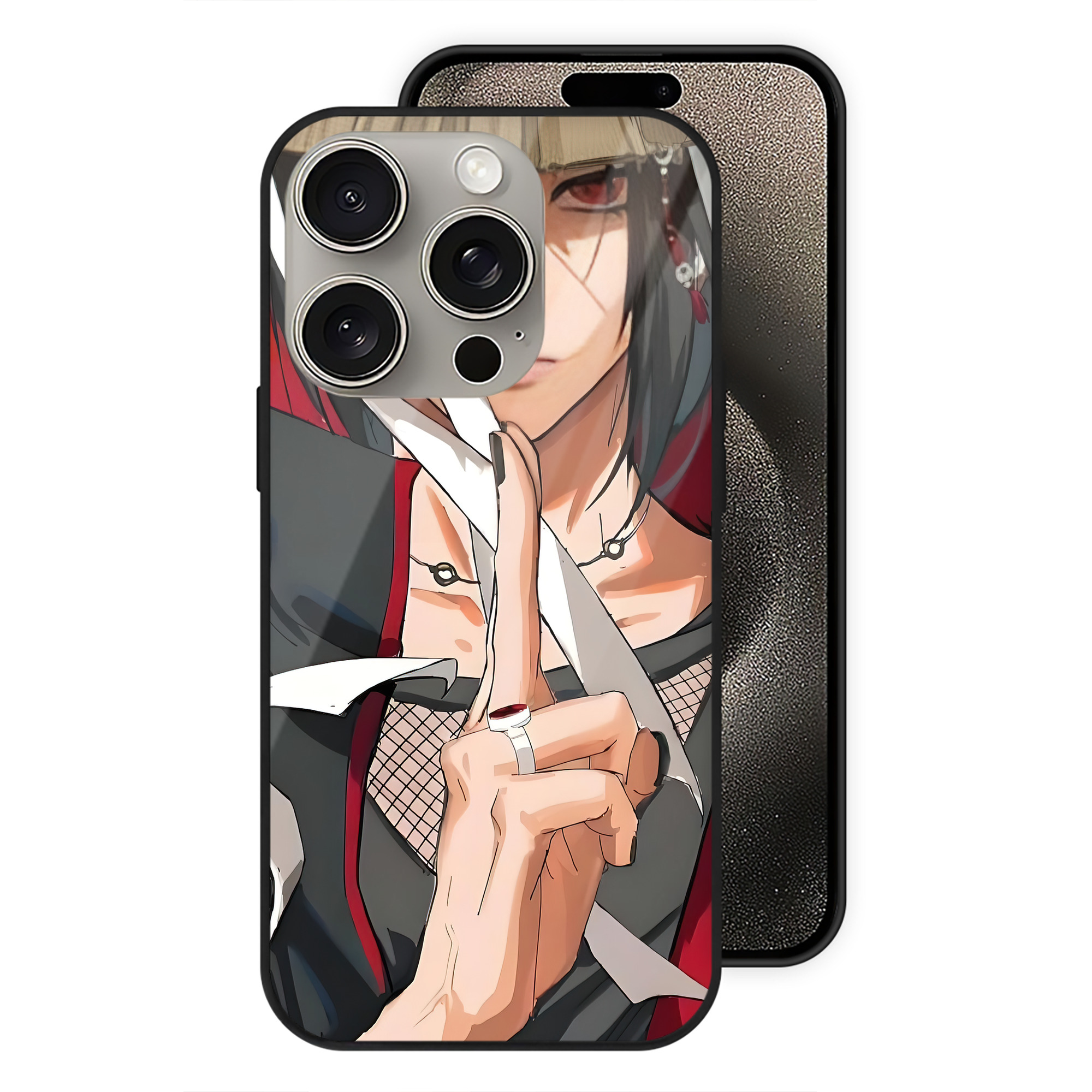 （画像用） NARUTO -ナルト- NARUTO -ナルト- 疾風伝 【iPhone15Pro対応】スマホケース 耐衝撃＆黄変防止 背面ガラス