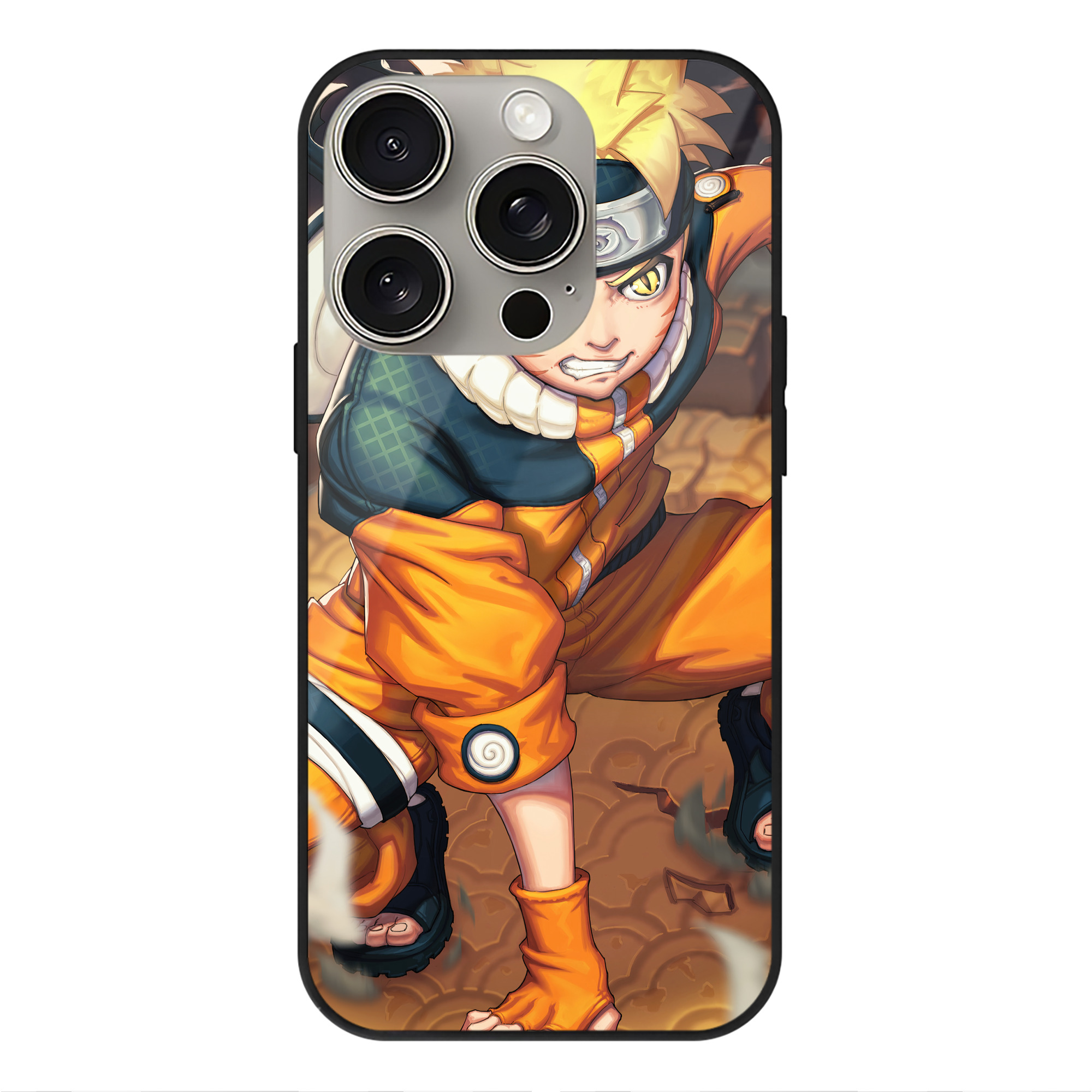 （画像用） NARUTO -ナルト- NARUTO -ナルト- 疾風伝 【iPhone15Pro対応】スマホケース 耐衝撃＆黄変防止 背面ガラス