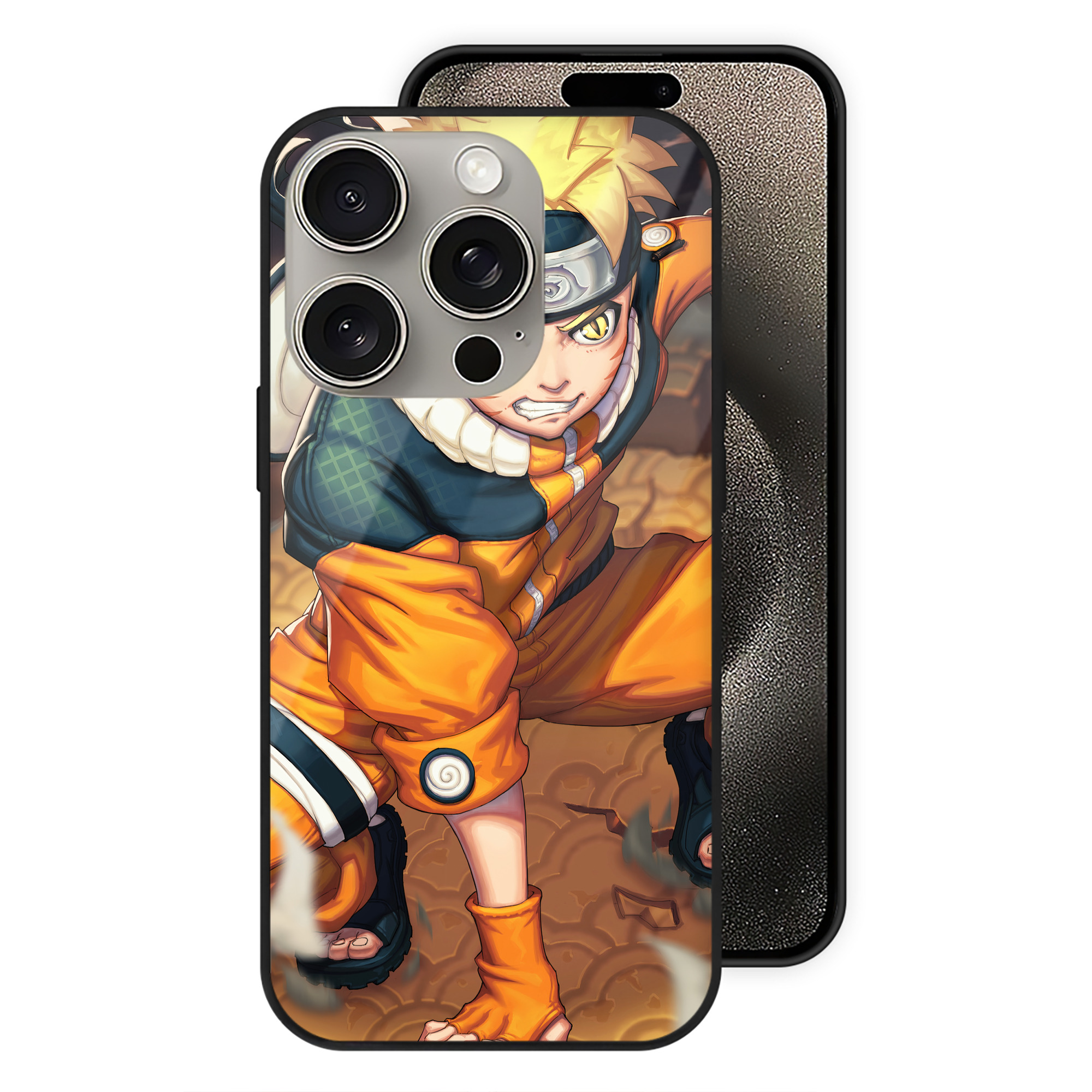 （画像用） NARUTO -ナルト- NARUTO -ナルト- 疾風伝 【iPhone15Pro対応】スマホケース 耐衝撃＆黄変防止 背面ガラス