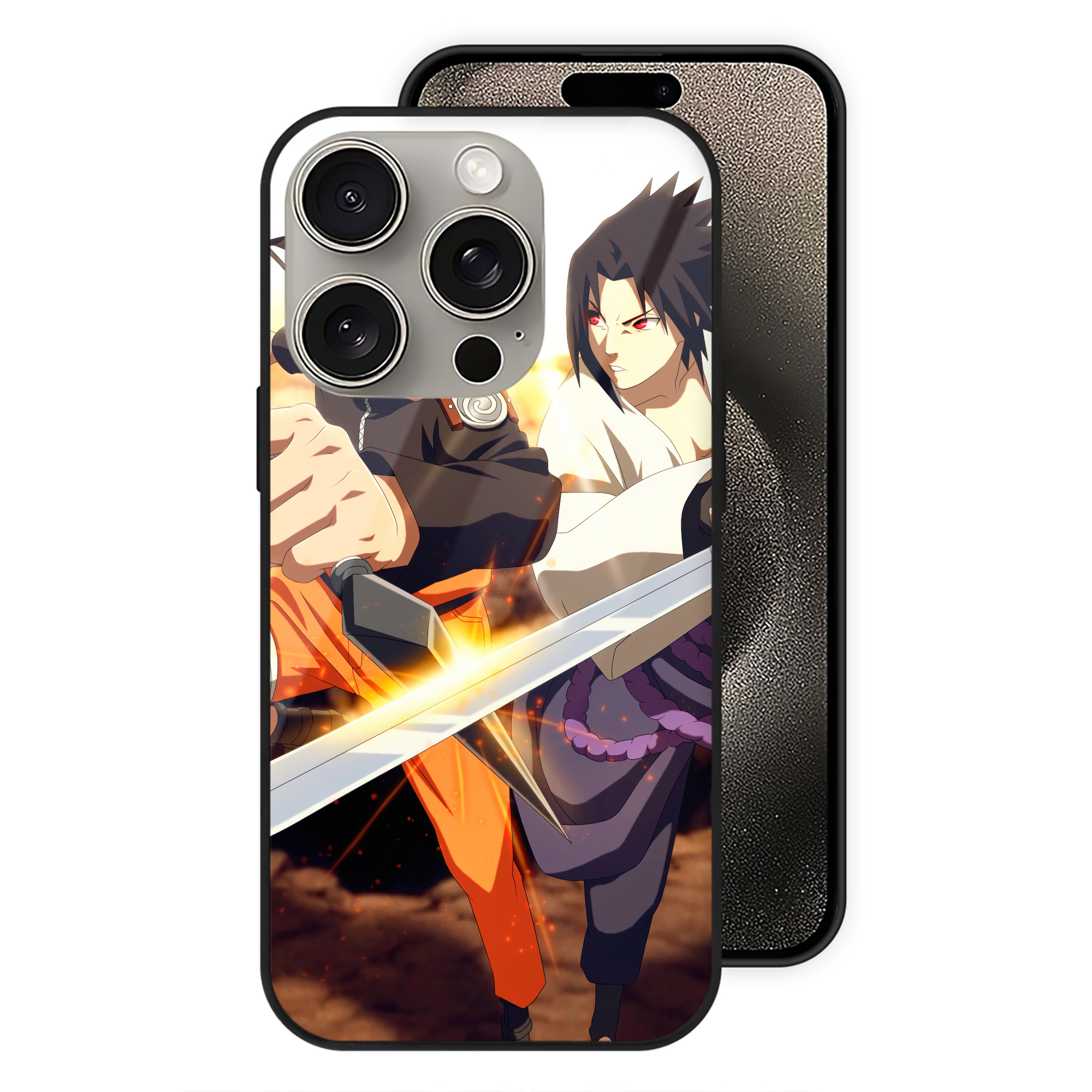 （画像用） NARUTO -ナルト- NARUTO -ナルト- 疾風伝 【iPhone15Pro対応】スマホケース 耐衝撃＆黄変防止 背面ガラス