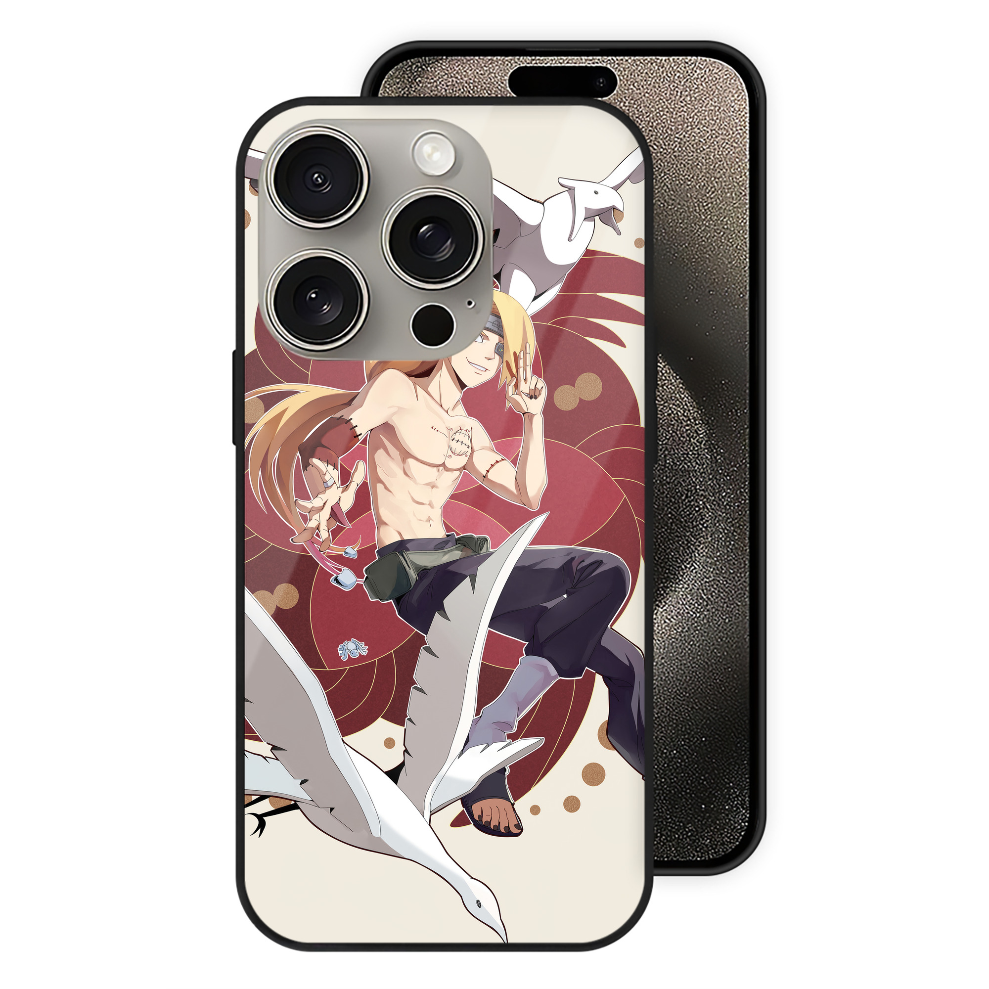 （画像用） NARUTO -ナルト- NARUTO -ナルト- 疾風伝 【iPhone15Pro対応】スマホケース 耐衝撃＆黄変防止 背面ガラス