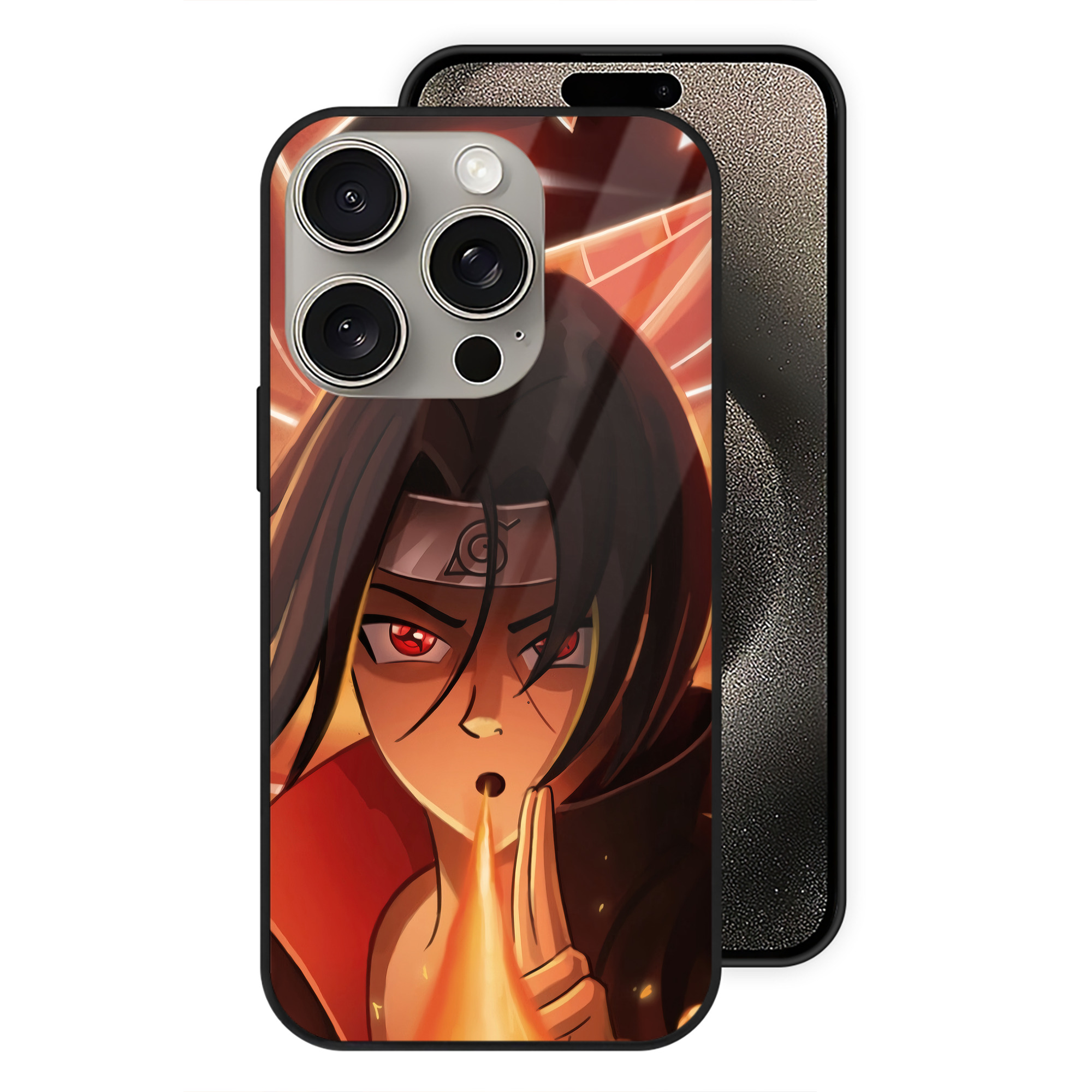 （画像用） NARUTO -ナルト- NARUTO -ナルト- 疾風伝 【iPhone15Pro対応】スマホケース 耐衝撃＆黄変防止 背面ガラス