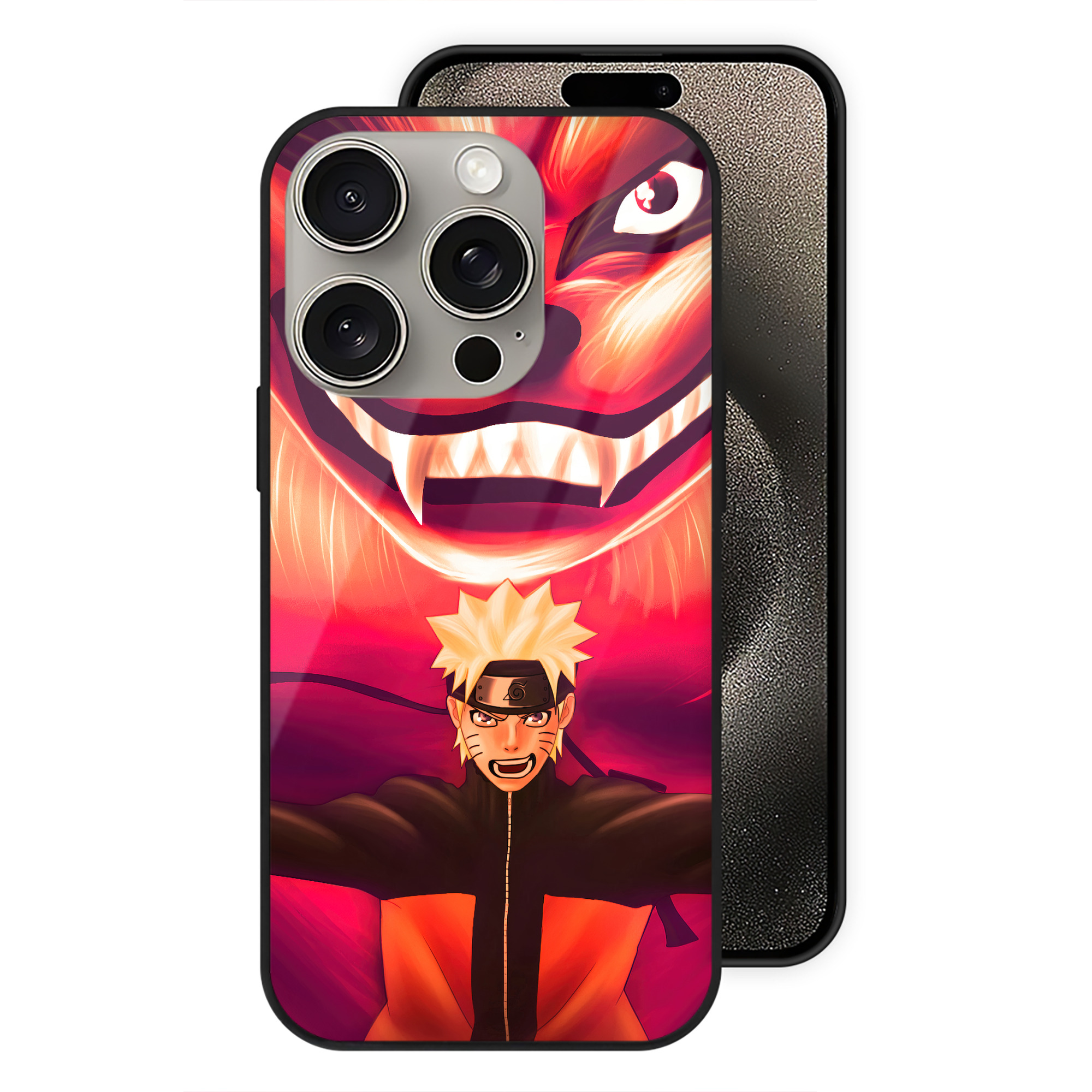 （画像用） NARUTO -ナルト- NARUTO -ナルト- 疾風伝 【iPhone15Pro対応】スマホケース 耐衝撃＆黄変防止 背面ガラス