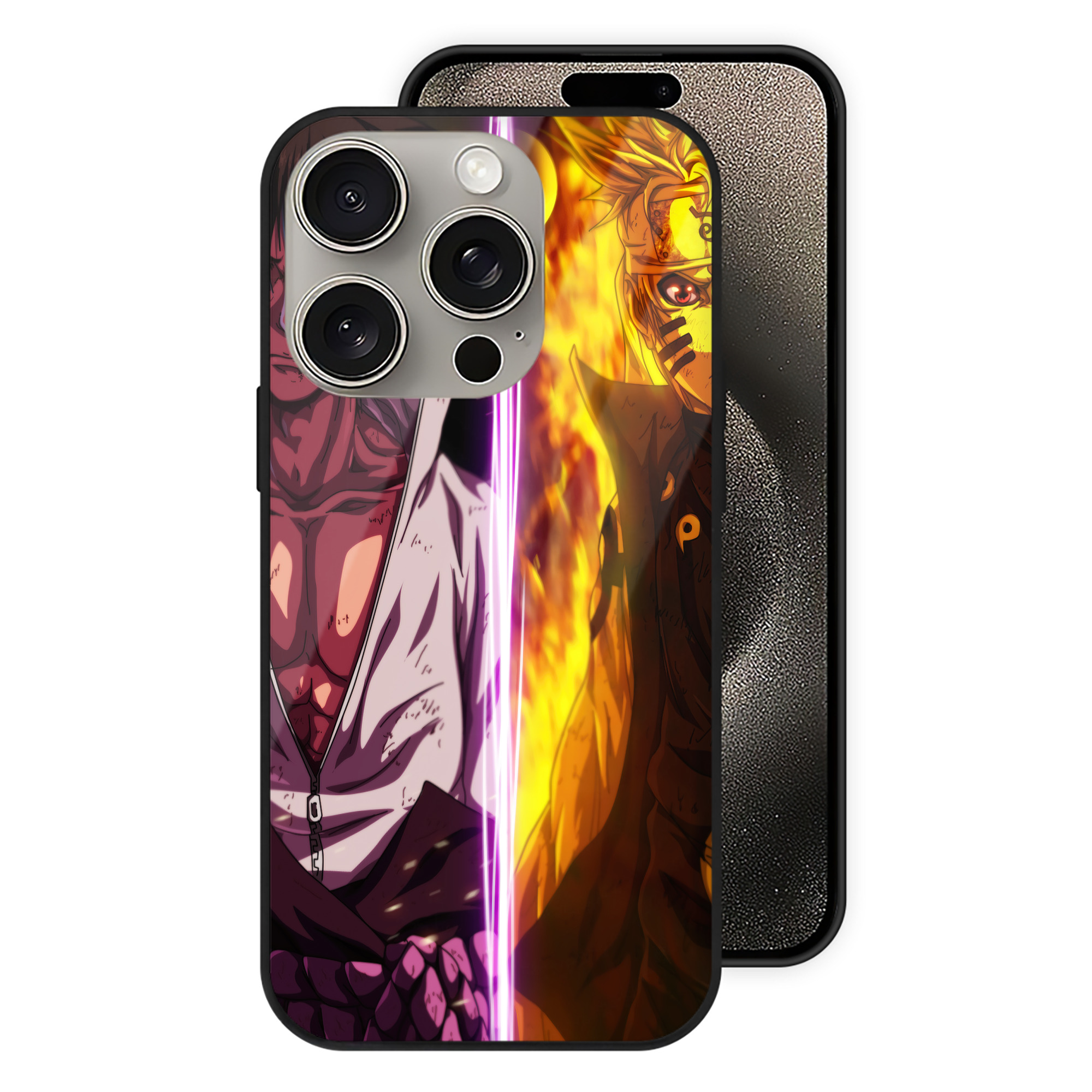（画像用） NARUTO -ナルト- NARUTO -ナルト- 疾風伝 【iPhone15Pro対応】スマホケース 耐衝撃＆黄変防止 背面ガラス