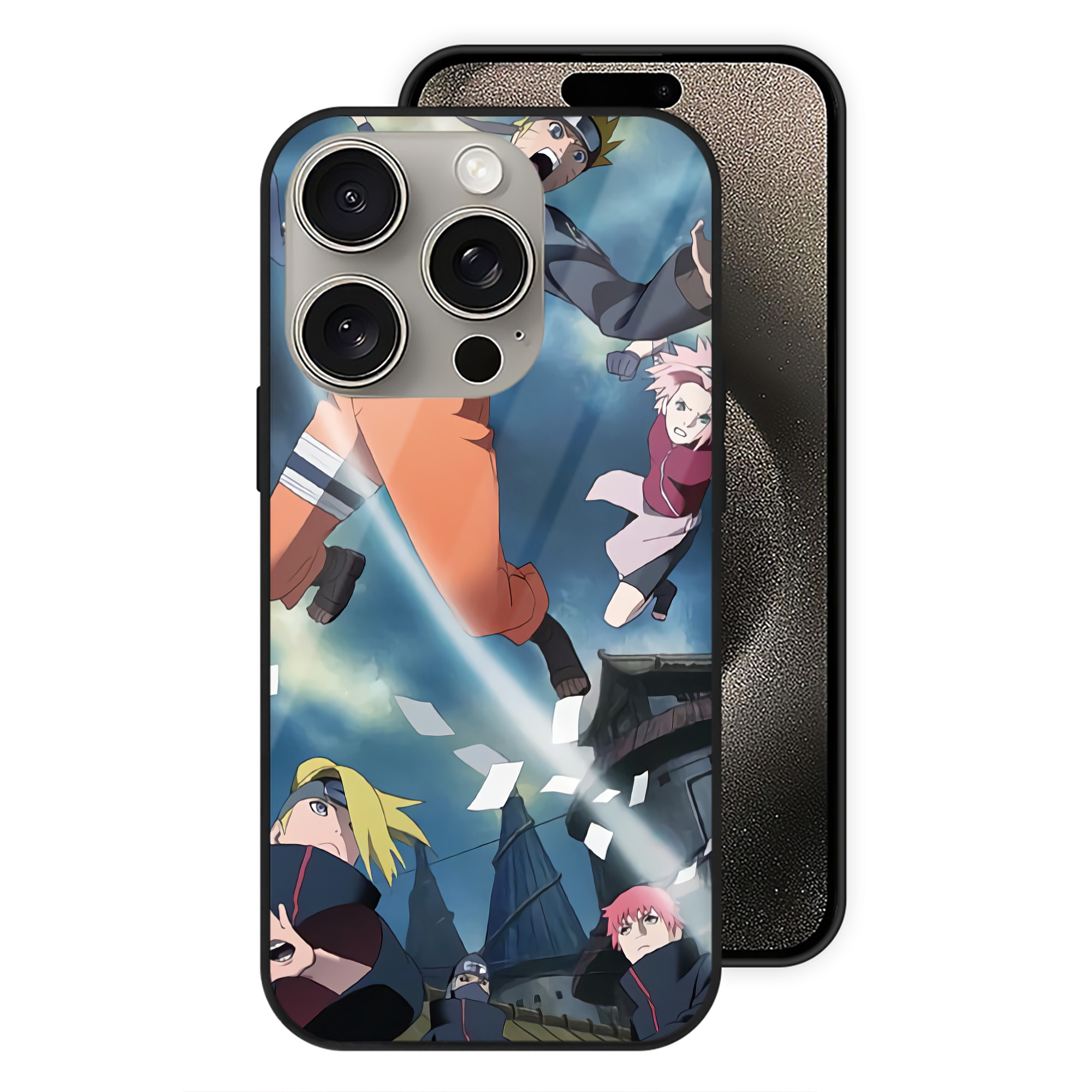 （画像用） NARUTO -ナルト- NARUTO -ナルト- 疾風伝 【iPhone15Pro対応】スマホケース 耐衝撃＆黄変防止 背面ガラス
