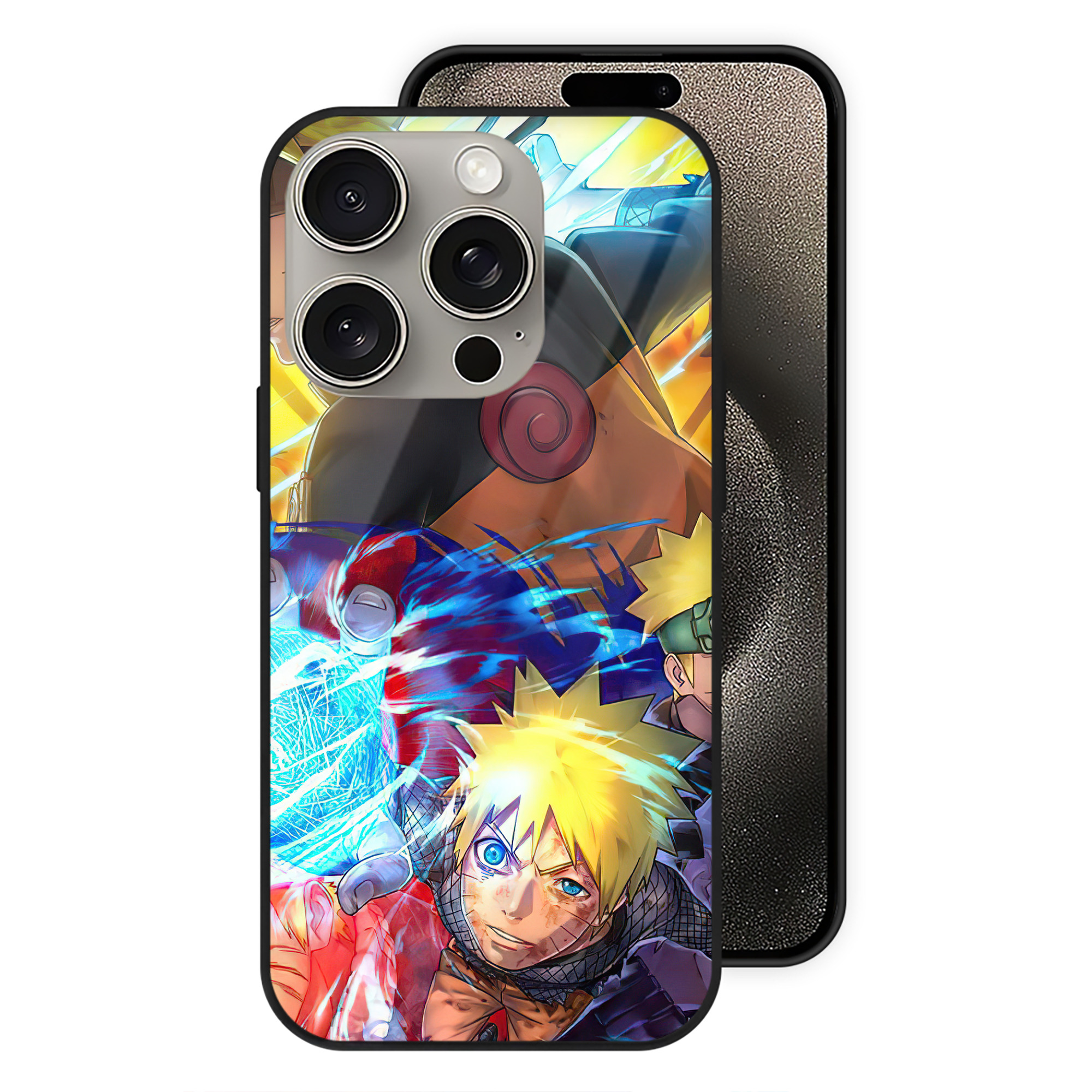 （画像用） NARUTO -ナルト- NARUTO -ナルト- 疾風伝 【iPhone15Pro対応】スマホケース 耐衝撃＆黄変防止 背面ガラス