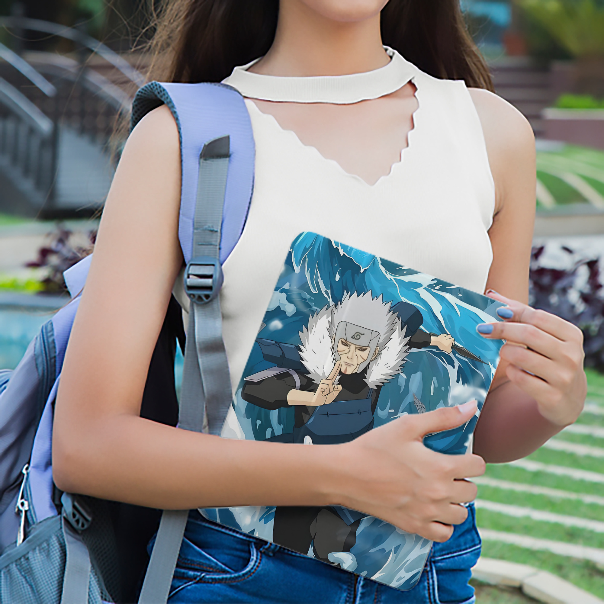 NARUTO -ナルト- NARUTO -ナルト- 疾風伝 IPad ケース ペン収納付き 三つ折りスタンド PUレザー×シリコン 対応機種9.5/10.5/10.9インチ