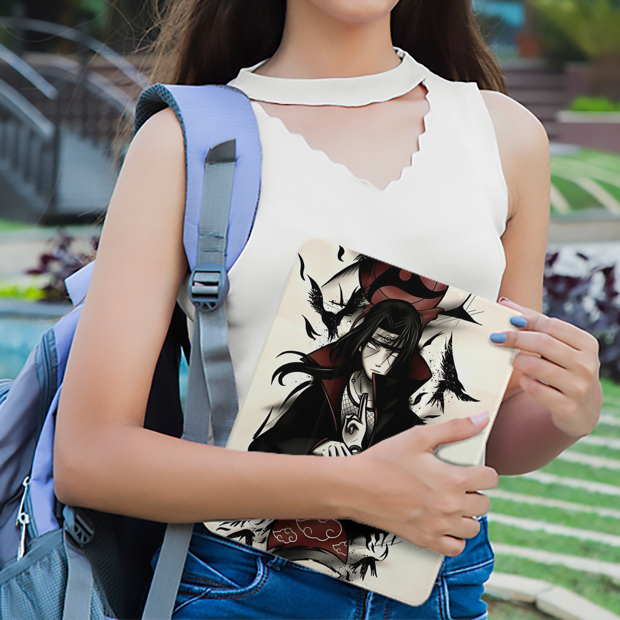 NARUTO -ナルト- NARUTO -ナルト- 疾風伝 IPad ケース ペン収納付き 三つ折りスタンド PUレザー×シリコン 対応機種9.5/10.5/10.9インチ