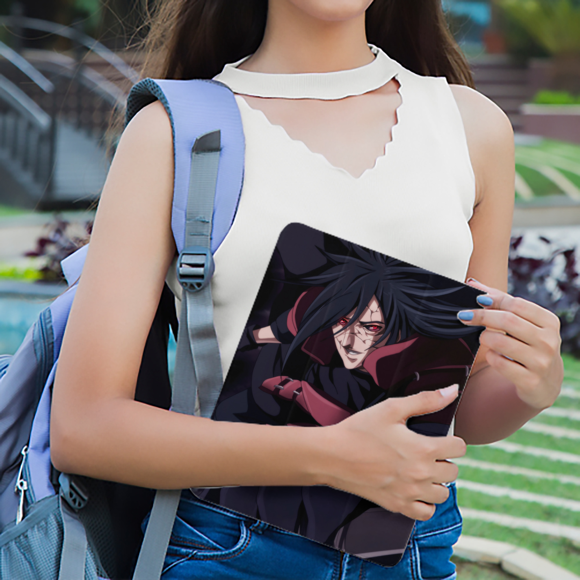 NARUTO -ナルト- NARUTO -ナルト- 疾風伝 IPad ケース ペン収納付き 三つ折りスタンド PUレザー×シリコン 対応機種9.5/10.5/10.9インチ