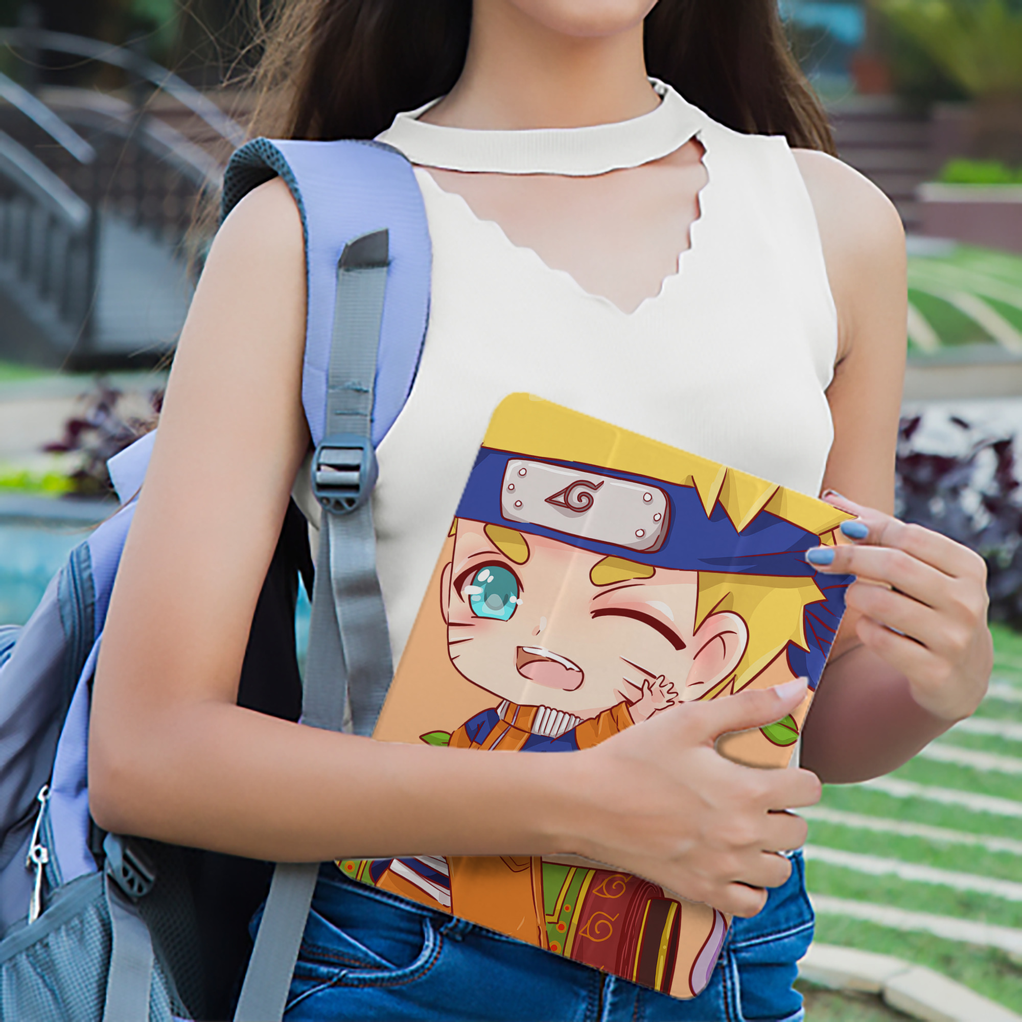 NARUTO -ナルト- NARUTO -ナルト- 疾風伝 IPad ケース ペン収納付き 三つ折りスタンド PUレザー×シリコン 対応機種9.5/10.5/10.9インチ