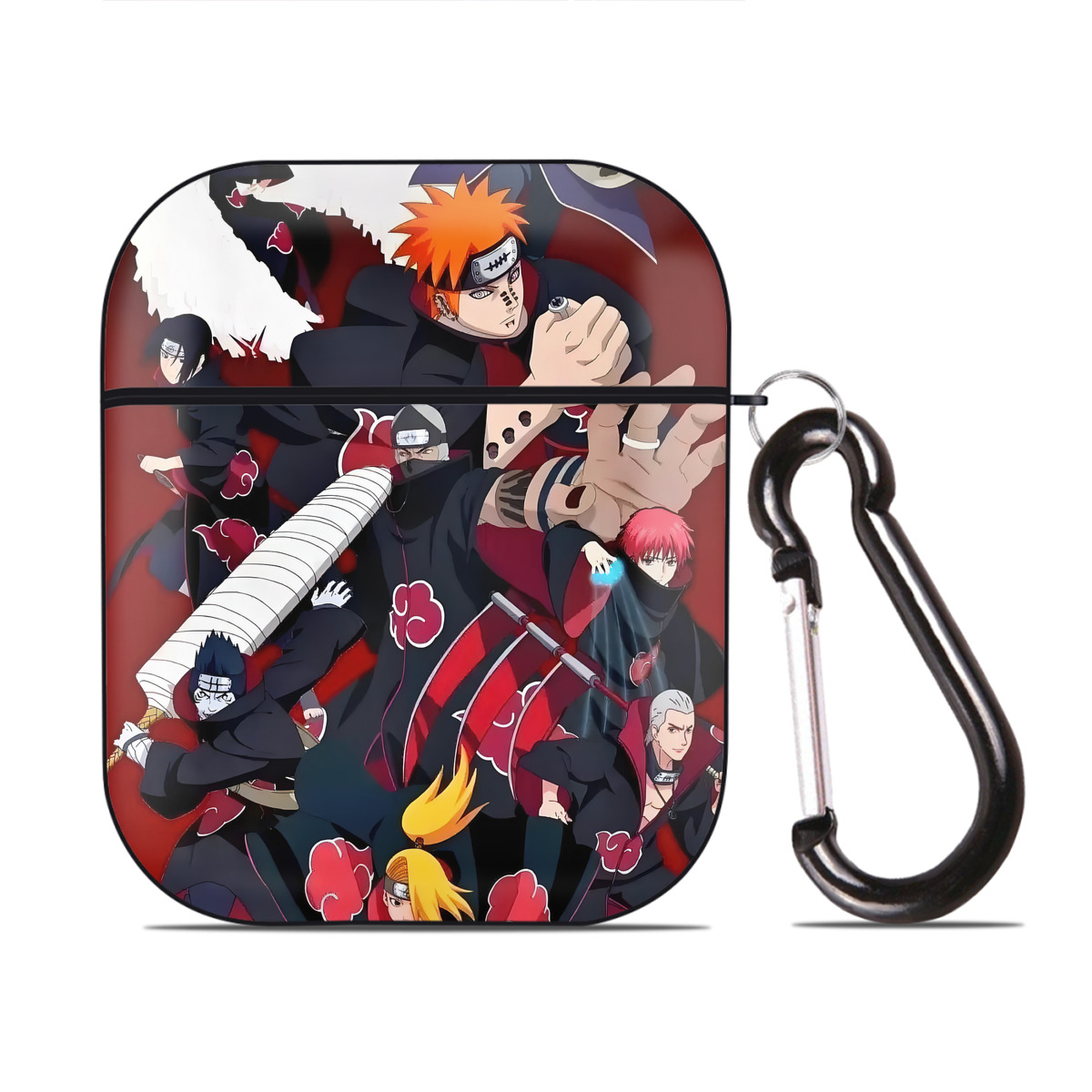（画像用） NARUTO -ナルト- NARUTO -ナルト- 疾風伝 AirPods 第2世代保護ケース ハードシェル ブラック 耐衝撃・防指紋・カラビナ付き