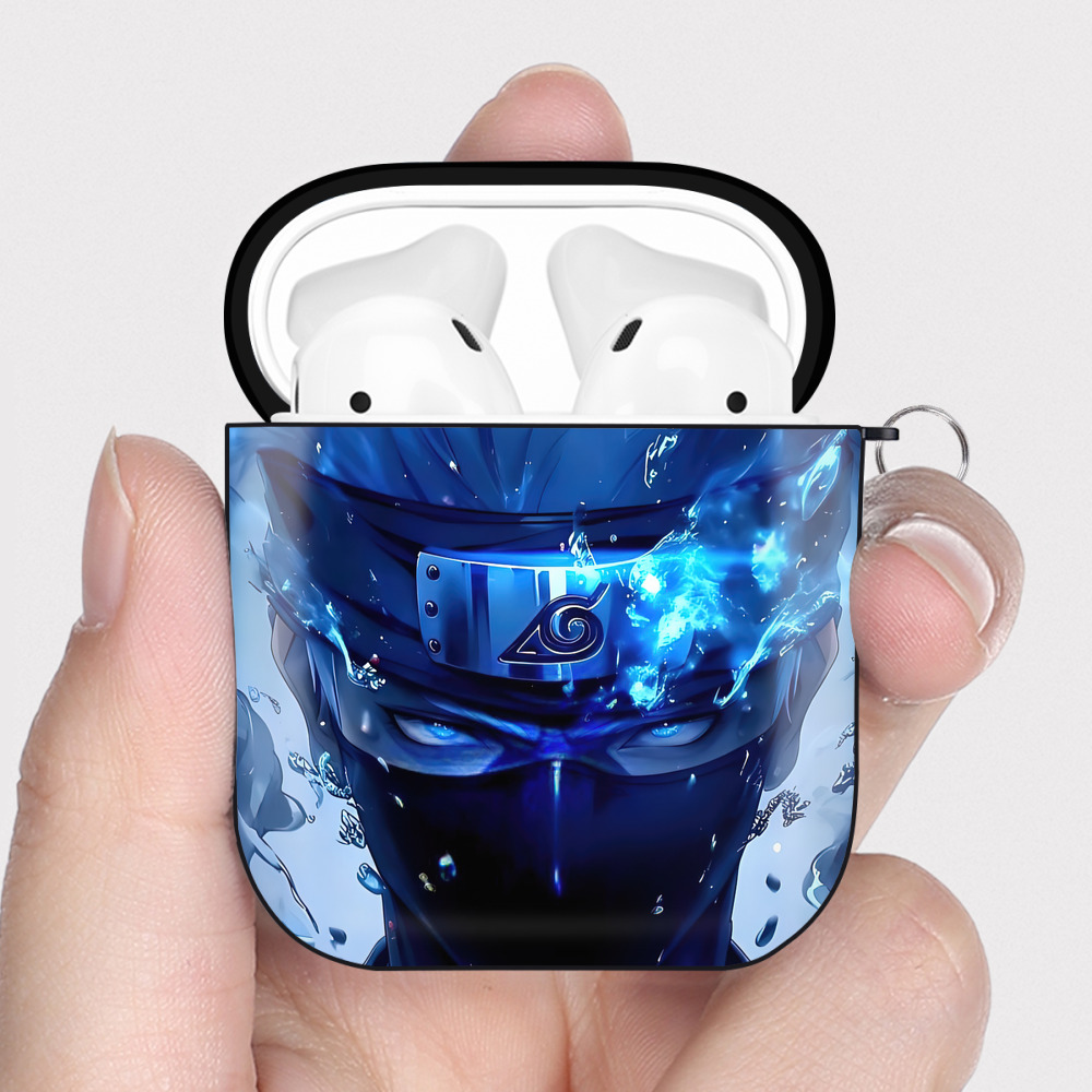 （画像用） NARUTO -ナルト- NARUTO -ナルト- 疾風伝 AirPods 第2世代保護ケース ハードシェル ブラック 耐衝撃・防指紋・カラビナ付き