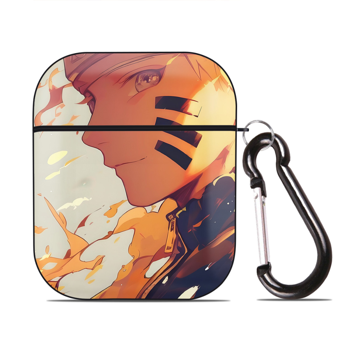 （画像用） NARUTO -ナルト- NARUTO -ナルト- 疾風伝 AirPods 第2世代保護ケース ハードシェル ブラック 耐衝撃・防指紋・カラビナ付き
