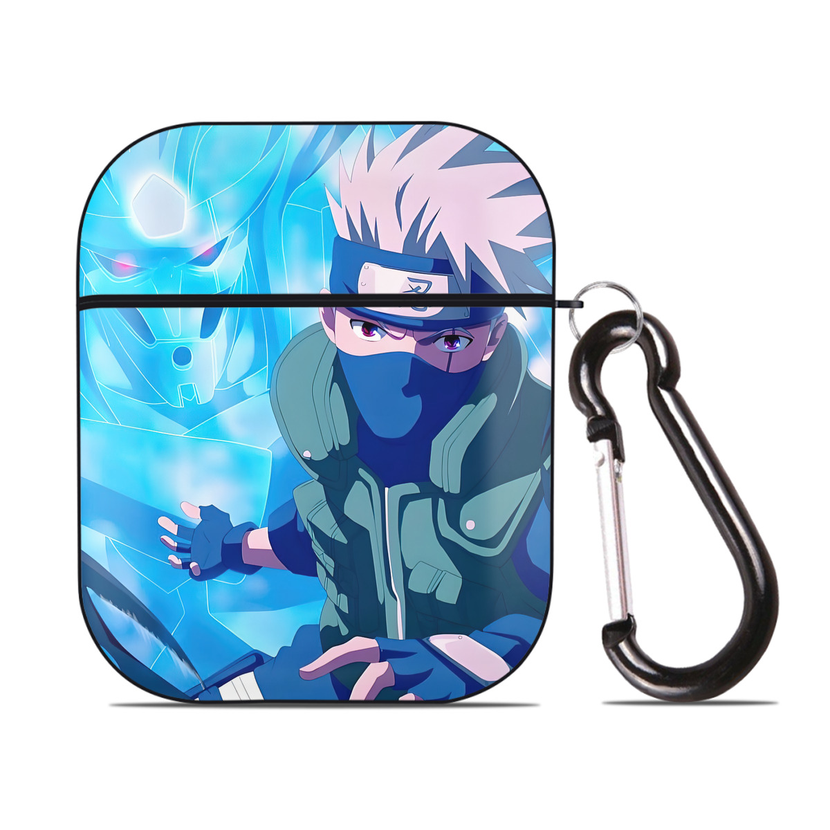 （画像用） NARUTO -ナルト- NARUTO -ナルト- 疾風伝 AirPods 第2世代保護ケース ハードシェル ブラック 耐衝撃・防指紋・カラビナ付き