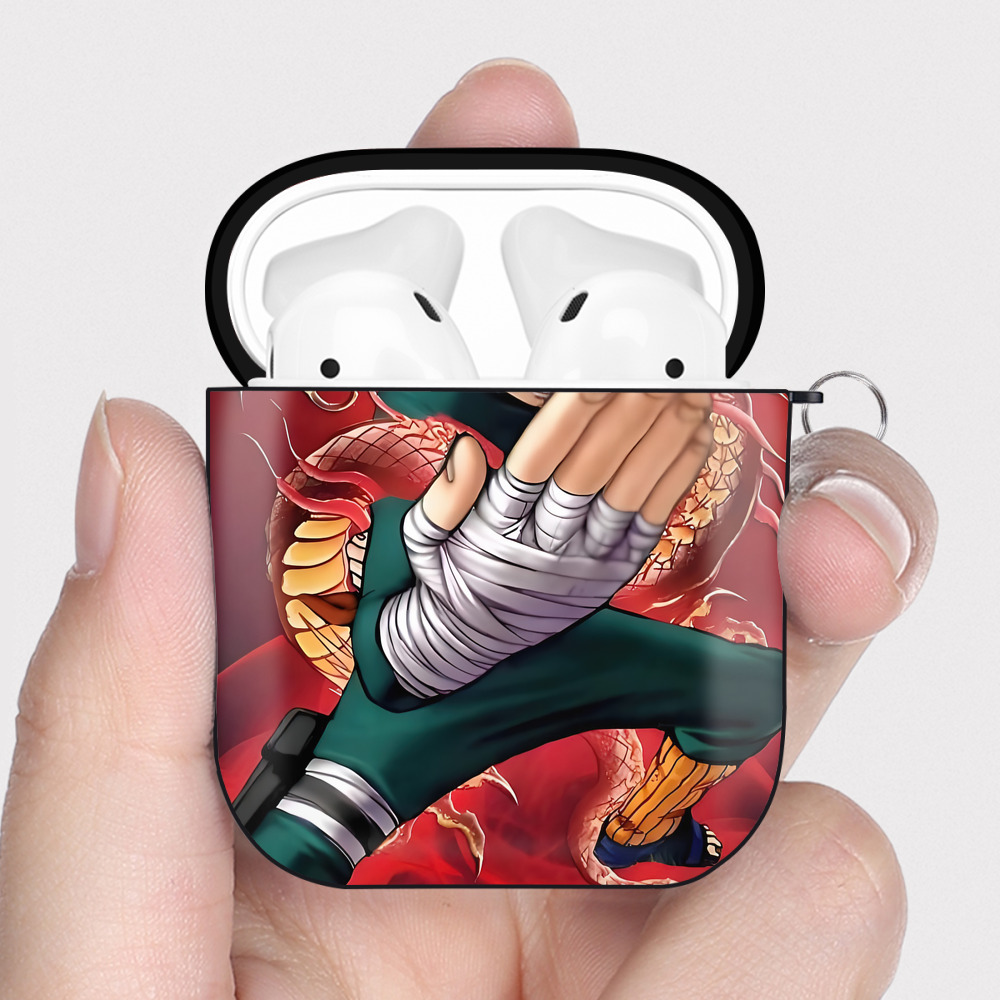 （画像用） NARUTO -ナルト- NARUTO -ナルト- 疾風伝 AirPods 第2世代保護ケース ハードシェル ブラック 耐衝撃・防指紋・カラビナ付き