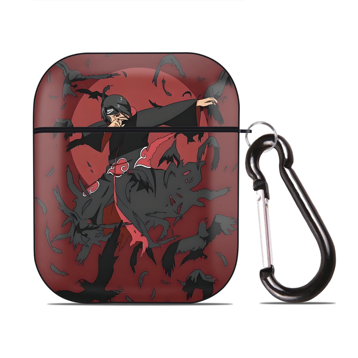 （画像用） NARUTO -ナルト- NARUTO -ナルト- 疾風伝 AirPods 第2世代保護ケース ハードシェル ブラック 耐衝撃・防指紋・カラビナ付き