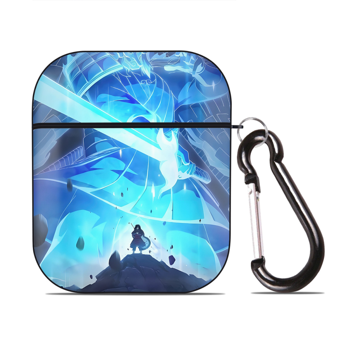 （画像用） NARUTO -ナルト- NARUTO -ナルト- 疾風伝 AirPods 第2世代保護ケース ハードシェル ブラック 耐衝撃・防指紋・カラビナ付き
