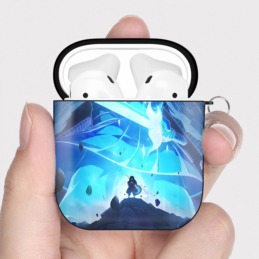 （画像用） NARUTO -ナルト- NARUTO -ナルト- 疾風伝 AirPods 第2世代保護ケース ハードシェル ブラック 耐衝撃・防指紋・カラビナ付き