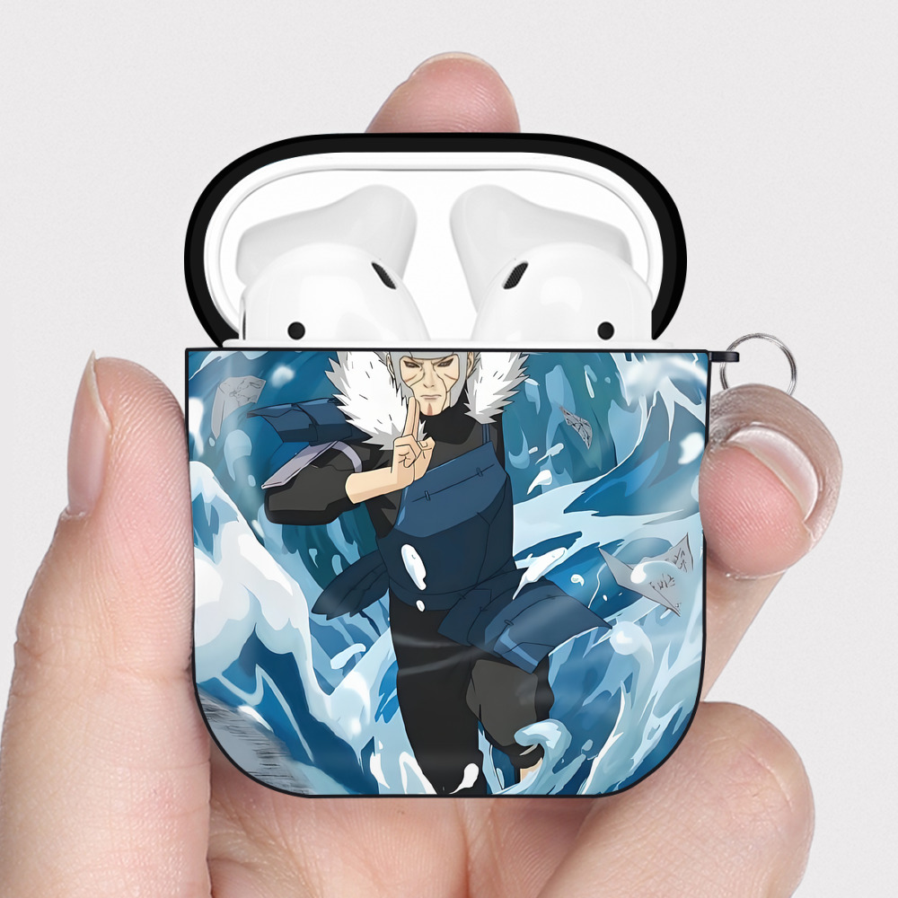 （画像用） NARUTO -ナルト- NARUTO -ナルト- 疾風伝 AirPods 第2世代保護ケース ハードシェル ブラック 耐衝撃・防指紋・カラビナ付き