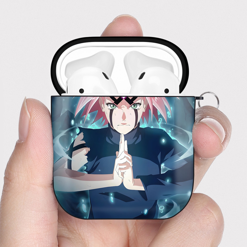 （画像用） NARUTO -ナルト- NARUTO -ナルト- 疾風伝 AirPods 第2世代保護ケース ハードシェル ブラック 耐衝撃・防指紋・カラビナ付き