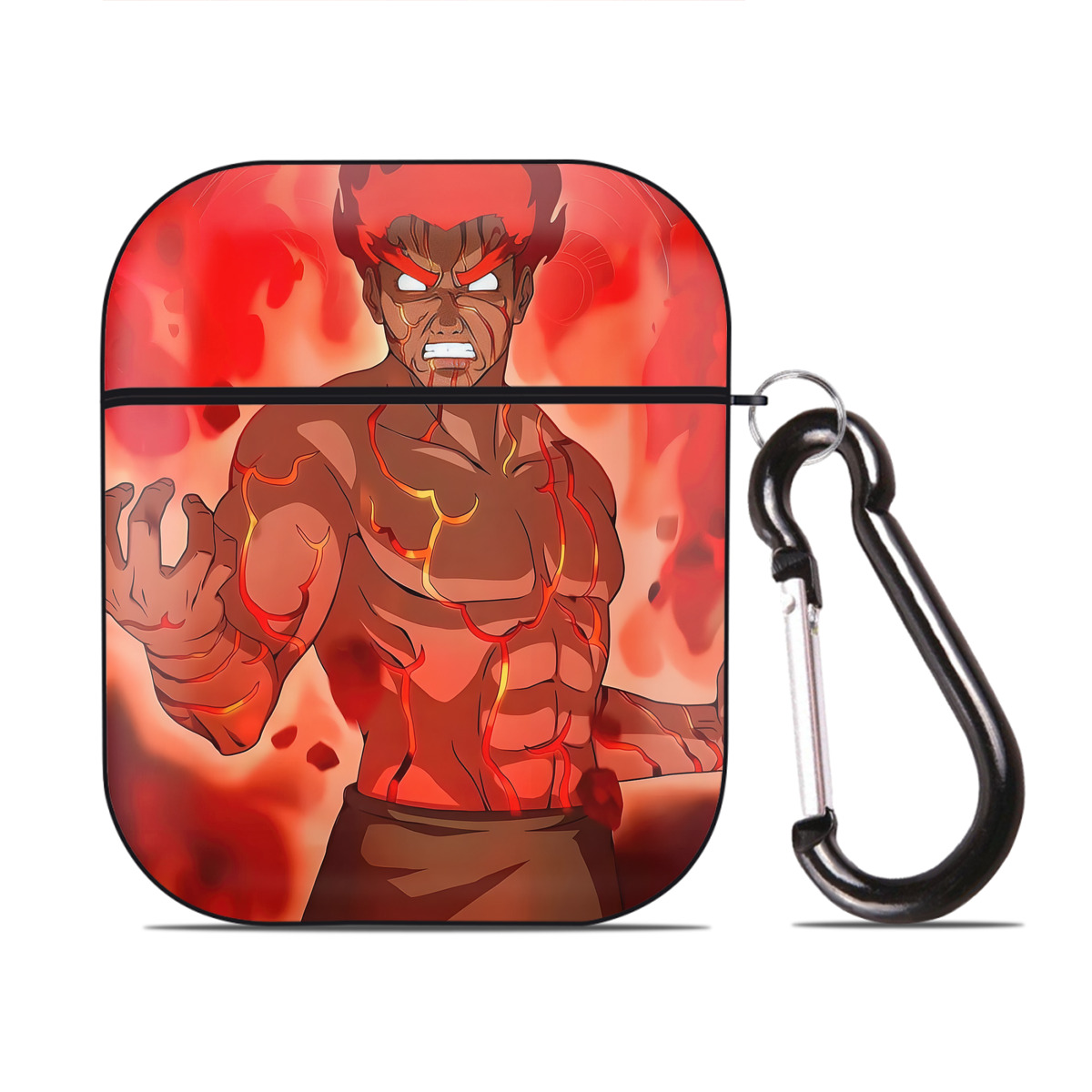 （画像用） NARUTO -ナルト- NARUTO -ナルト- 疾風伝 AirPods 第2世代保護ケース ハードシェル ブラック 耐衝撃・防指紋・カラビナ付き