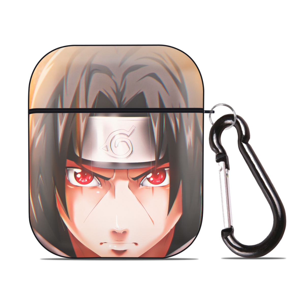 （画像用） NARUTO -ナルト- NARUTO -ナルト- 疾風伝 AirPods 第2世代保護ケース ハードシェル ブラック 耐衝撃・防指紋・カラビナ付き