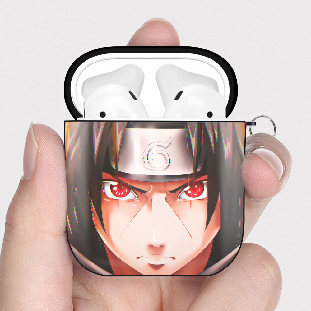 （画像用） NARUTO -ナルト- NARUTO -ナルト- 疾風伝 AirPods 第2世代保護ケース ハードシェル ブラック 耐衝撃・防指紋・カラビナ付き