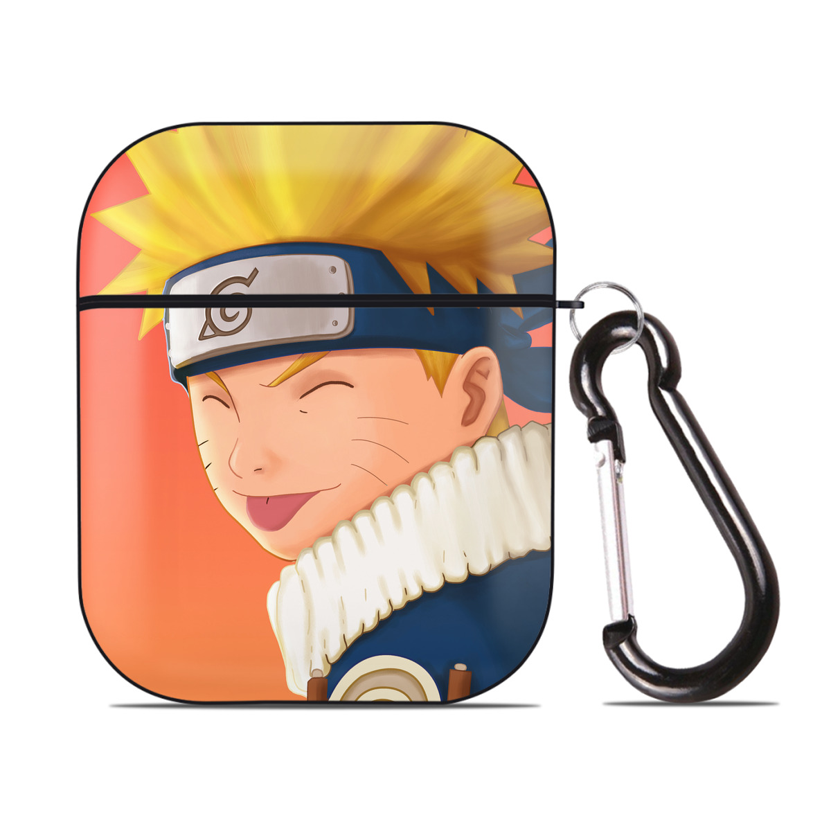 （画像用） NARUTO -ナルト- NARUTO -ナルト- 疾風伝 AirPods 第2世代保護ケース ハードシェル ブラック 耐衝撃・防指紋・カラビナ付き