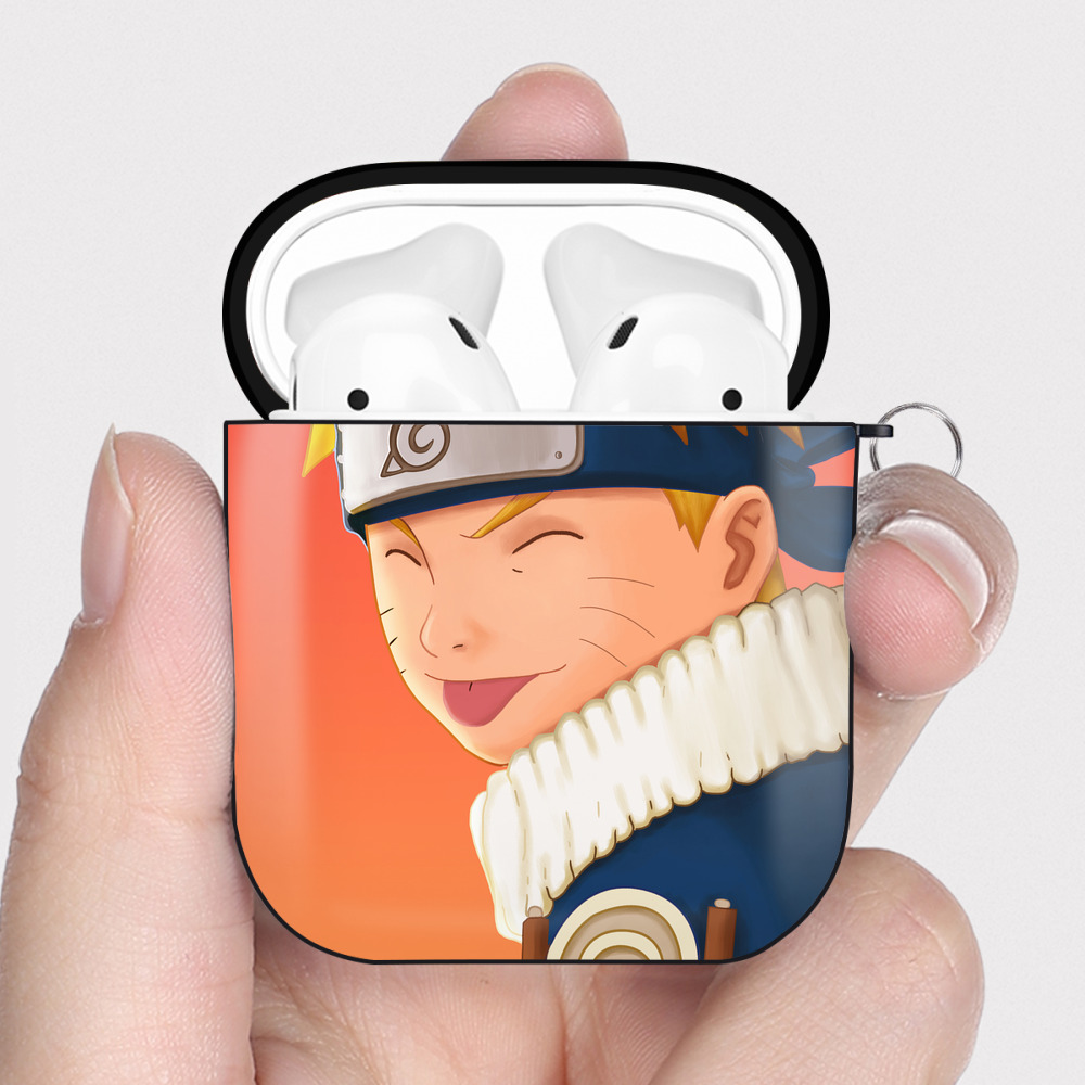 （画像用） NARUTO -ナルト- NARUTO -ナルト- 疾風伝 AirPods 第2世代保護ケース ハードシェル ブラック 耐衝撃・防指紋・カラビナ付き