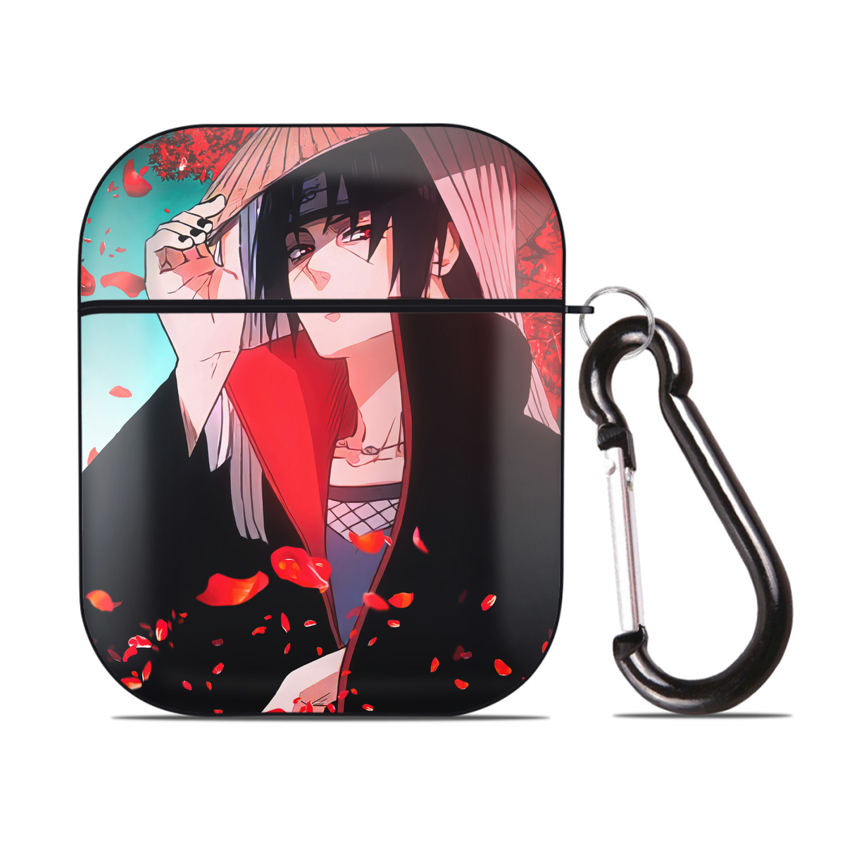 （画像用） NARUTO -ナルト- NARUTO -ナルト- 疾風伝 AirPods 第2世代保護ケース ハードシェル ブラック 耐衝撃・防指紋・カラビナ付き