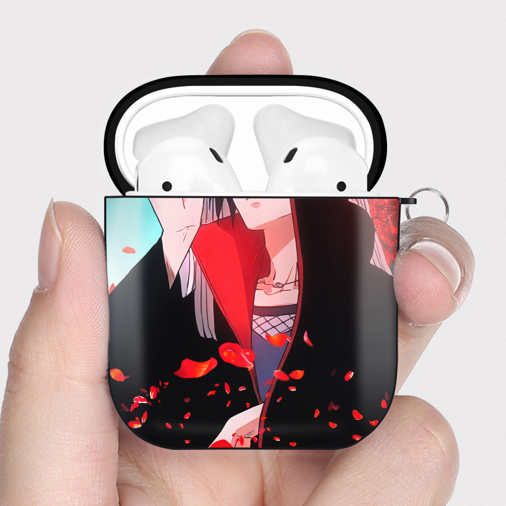 （画像用） NARUTO -ナルト- NARUTO -ナルト- 疾風伝 AirPods 第2世代保護ケース ハードシェル ブラック 耐衝撃・防指紋・カラビナ付き