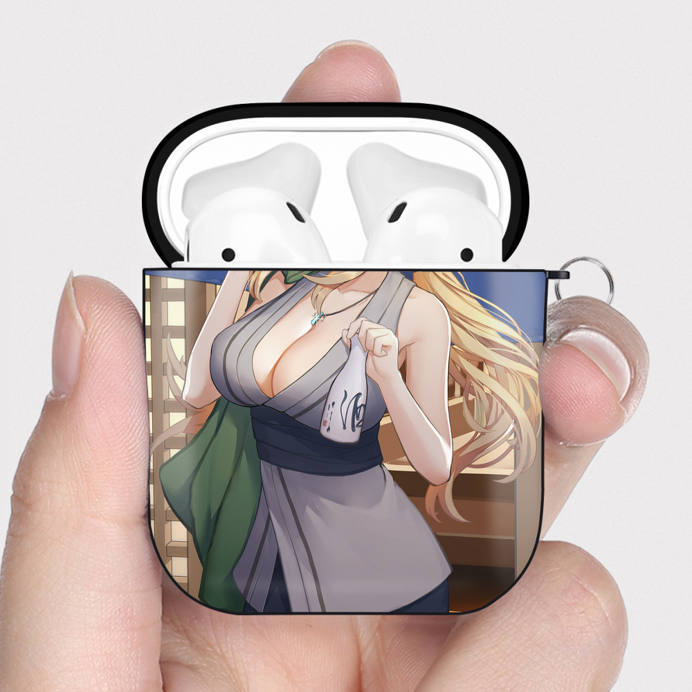 （画像用） NARUTO -ナルト- NARUTO -ナルト- 疾風伝 AirPods 第2世代保護ケース ハードシェル ブラック 耐衝撃・防指紋・カラビナ付き
