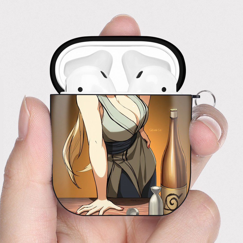 （画像用） NARUTO -ナルト- NARUTO -ナルト- 疾風伝 AirPods 第2世代保護ケース ハードシェル ブラック 耐衝撃・防指紋・カラビナ付き