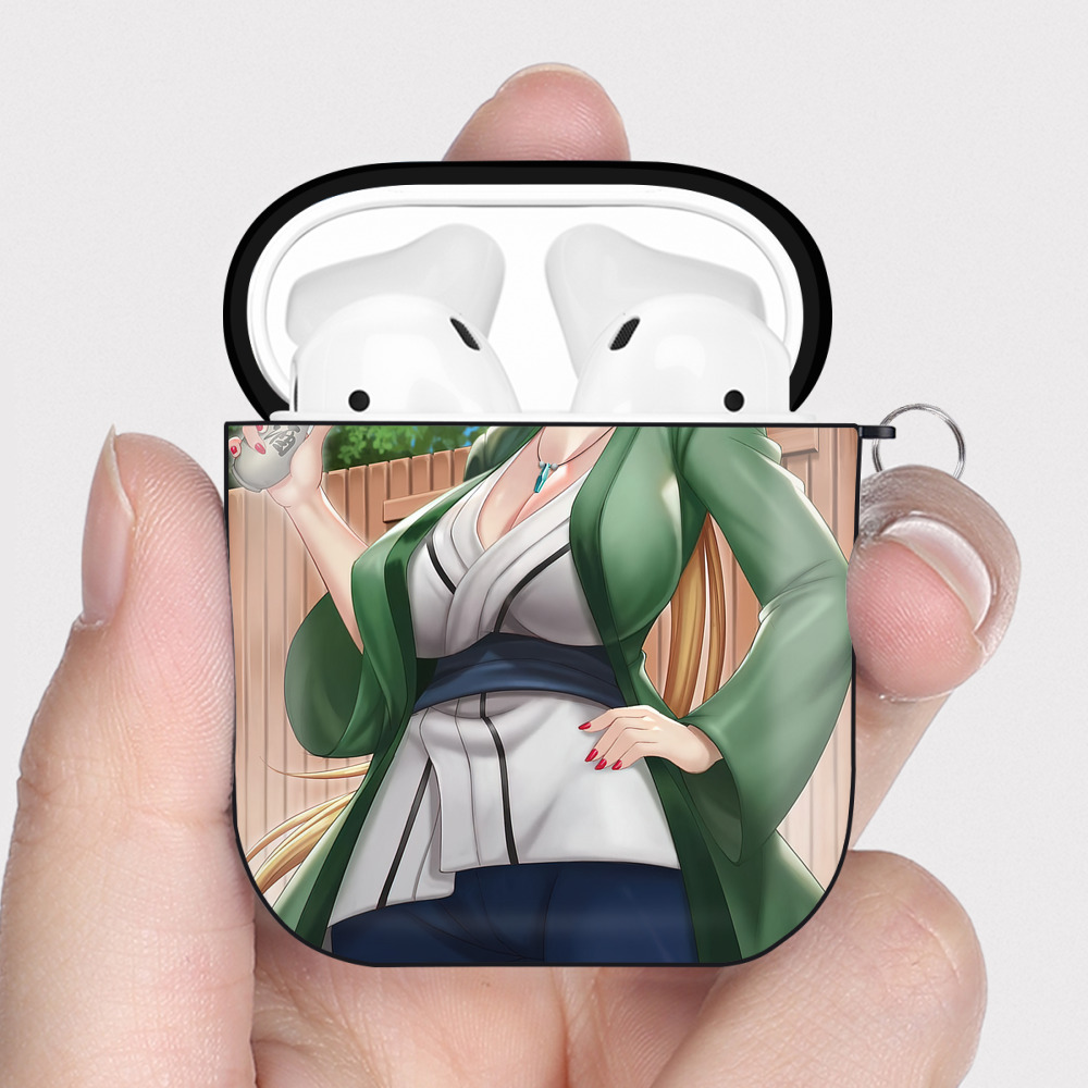 （画像用） NARUTO -ナルト- NARUTO -ナルト- 疾風伝 AirPods 第2世代保護ケース ハードシェル ブラック 耐衝撃・防指紋・カラビナ付き