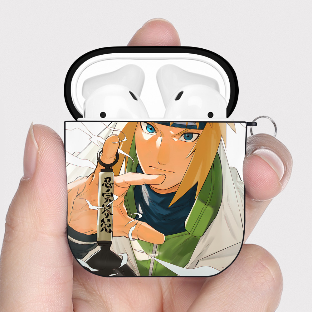 （画像用） NARUTO -ナルト- NARUTO -ナルト- 疾風伝 AirPods 第2世代保護ケース ハードシェル ブラック 耐衝撃・防指紋・カラビナ付き