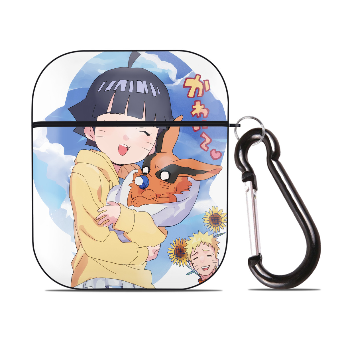 （画像用） NARUTO -ナルト- NARUTO -ナルト- 疾風伝 AirPods 第2世代保護ケース ハードシェル ブラック 耐衝撃・防指紋・カラビナ付き