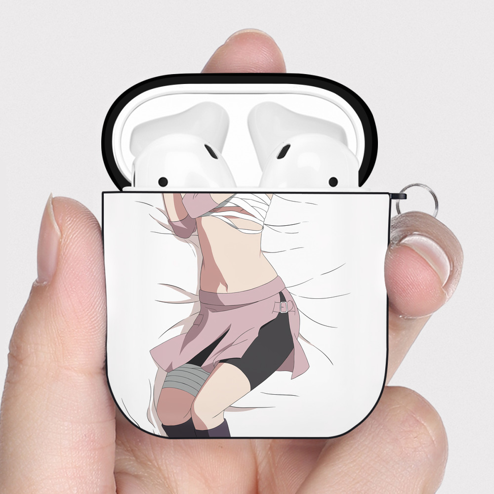 （画像用） NARUTO -ナルト- NARUTO -ナルト- 疾風伝 AirPods 第2世代保護ケース ハードシェル ブラック 耐衝撃・防指紋・カラビナ付き