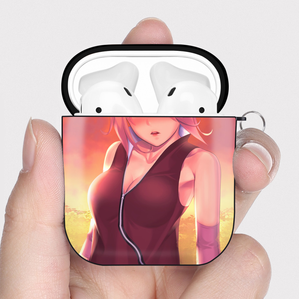 （画像用） NARUTO -ナルト- NARUTO -ナルト- 疾風伝 AirPods 第2世代保護ケース ハードシェル ブラック 耐衝撃・防指紋・カラビナ付き