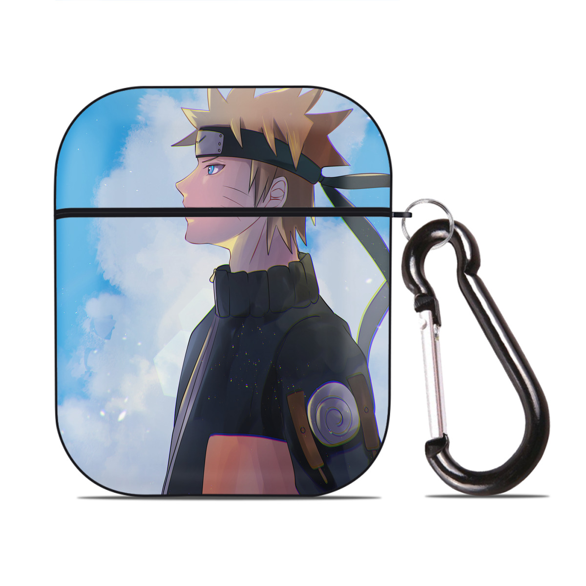 （画像用） NARUTO -ナルト- NARUTO -ナルト- 疾風伝 AirPods 第2世代保護ケース ハードシェル ブラック 耐衝撃・防指紋・カラビナ付き