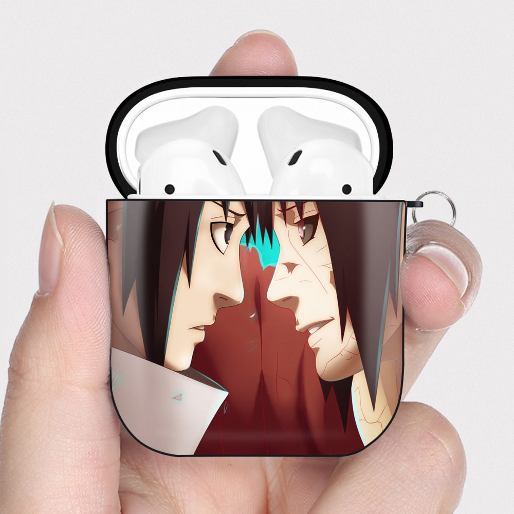 （画像用） NARUTO -ナルト- NARUTO -ナルト- 疾風伝 AirPods 第2世代保護ケース ハードシェル ブラック 耐衝撃・防指紋・カラビナ付き