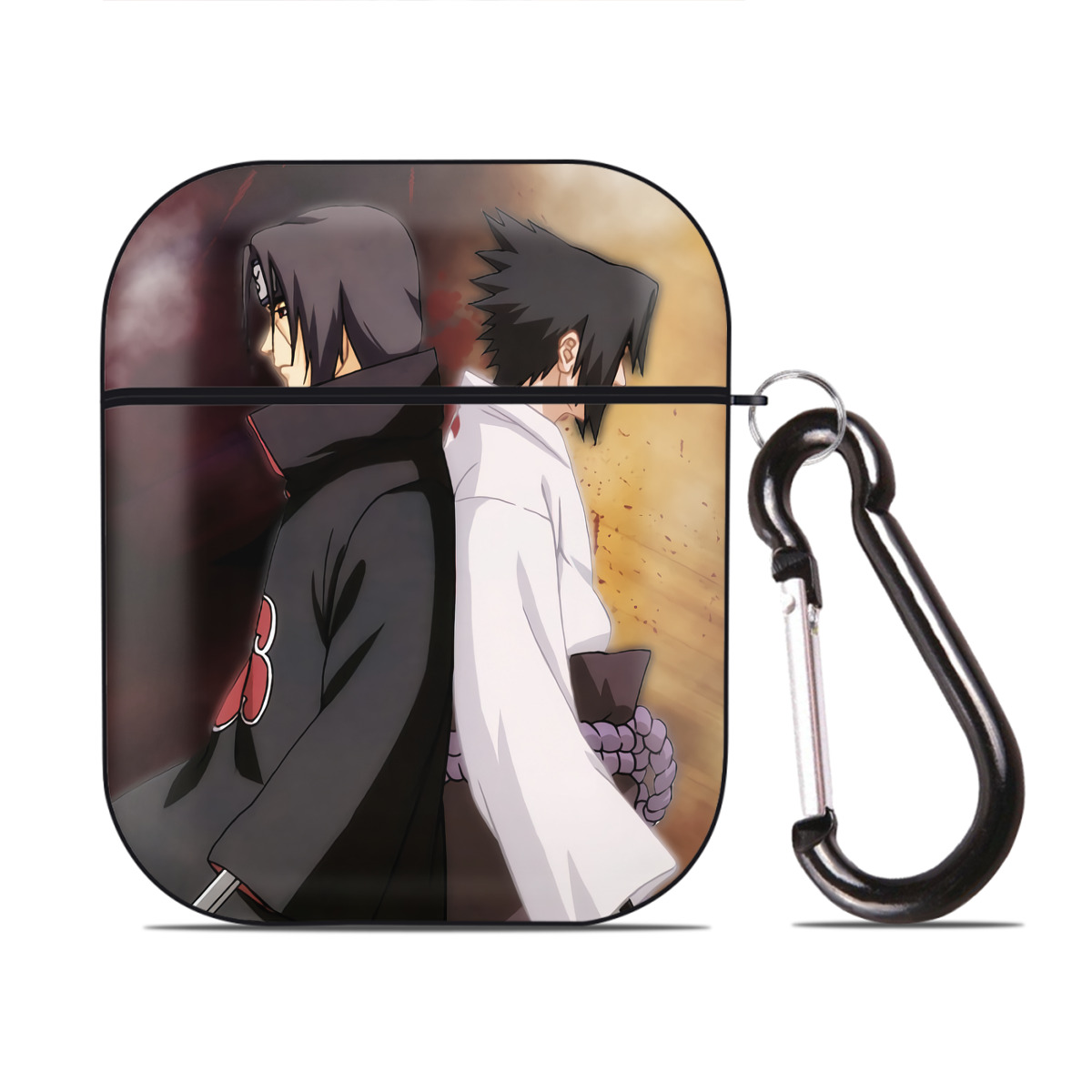 （画像用） NARUTO -ナルト- NARUTO -ナルト- 疾風伝 AirPods 第2世代保護ケース ハードシェル ブラック 耐衝撃・防指紋・カラビナ付き