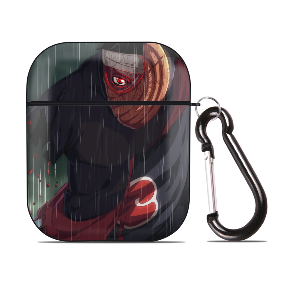 （画像用） NARUTO -ナルト- NARUTO -ナルト- 疾風伝 AirPods 第2世代保護ケース ハードシェル ブラック 耐衝撃・防指紋・カラビナ付き
