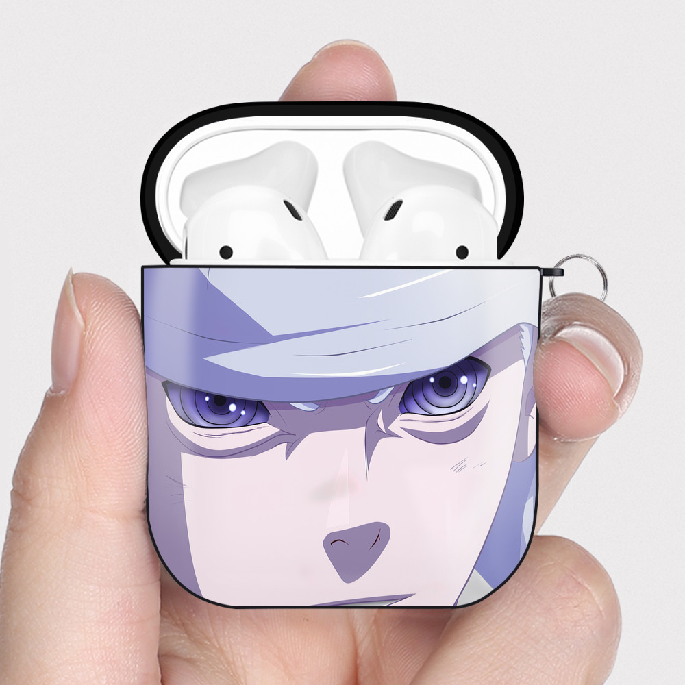 （画像用） NARUTO -ナルト- NARUTO -ナルト- 疾風伝 AirPods 第2世代保護ケース ハードシェル ブラック 耐衝撃・防指紋・カラビナ付き